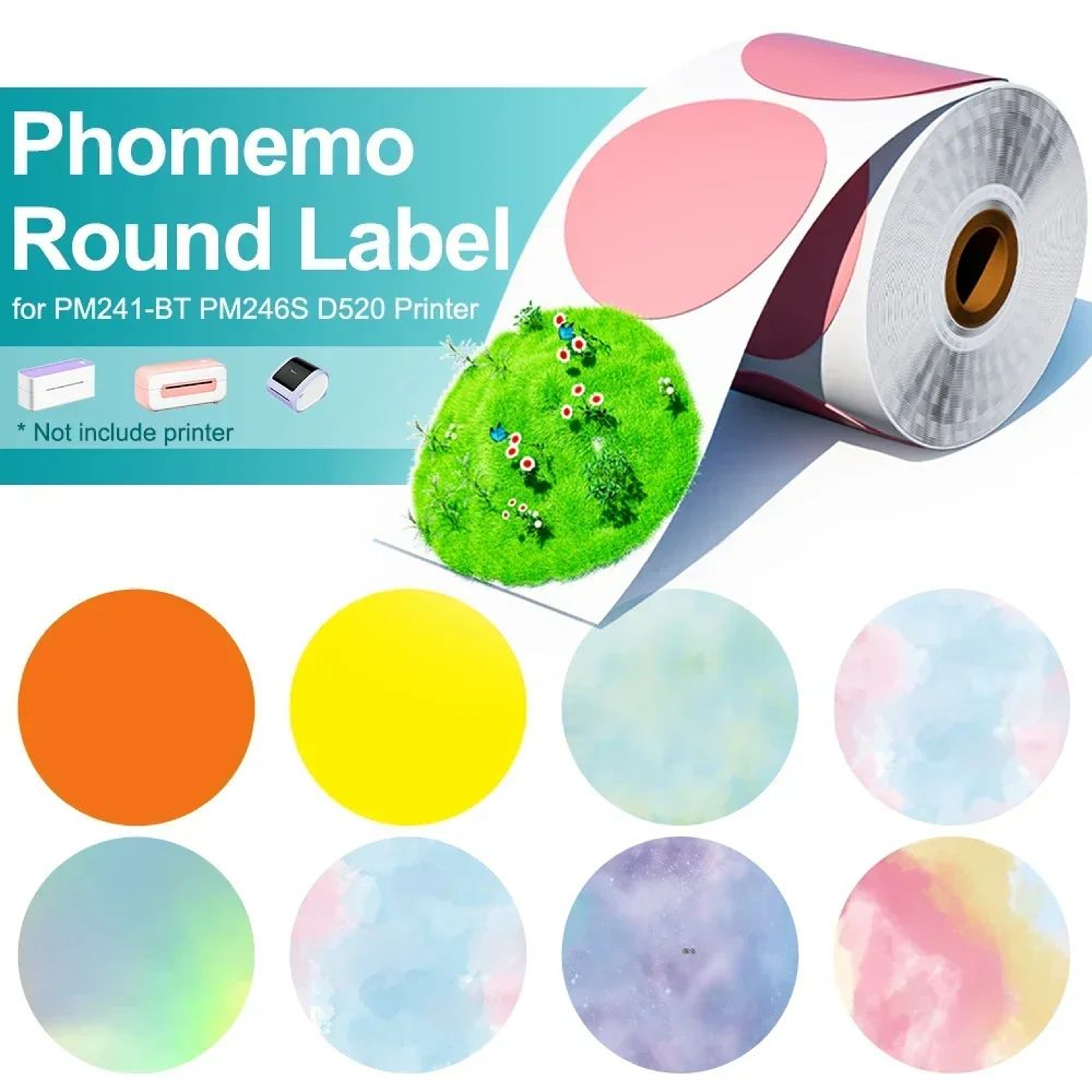 PM241 Colorful Thermal Sticker Labels 0