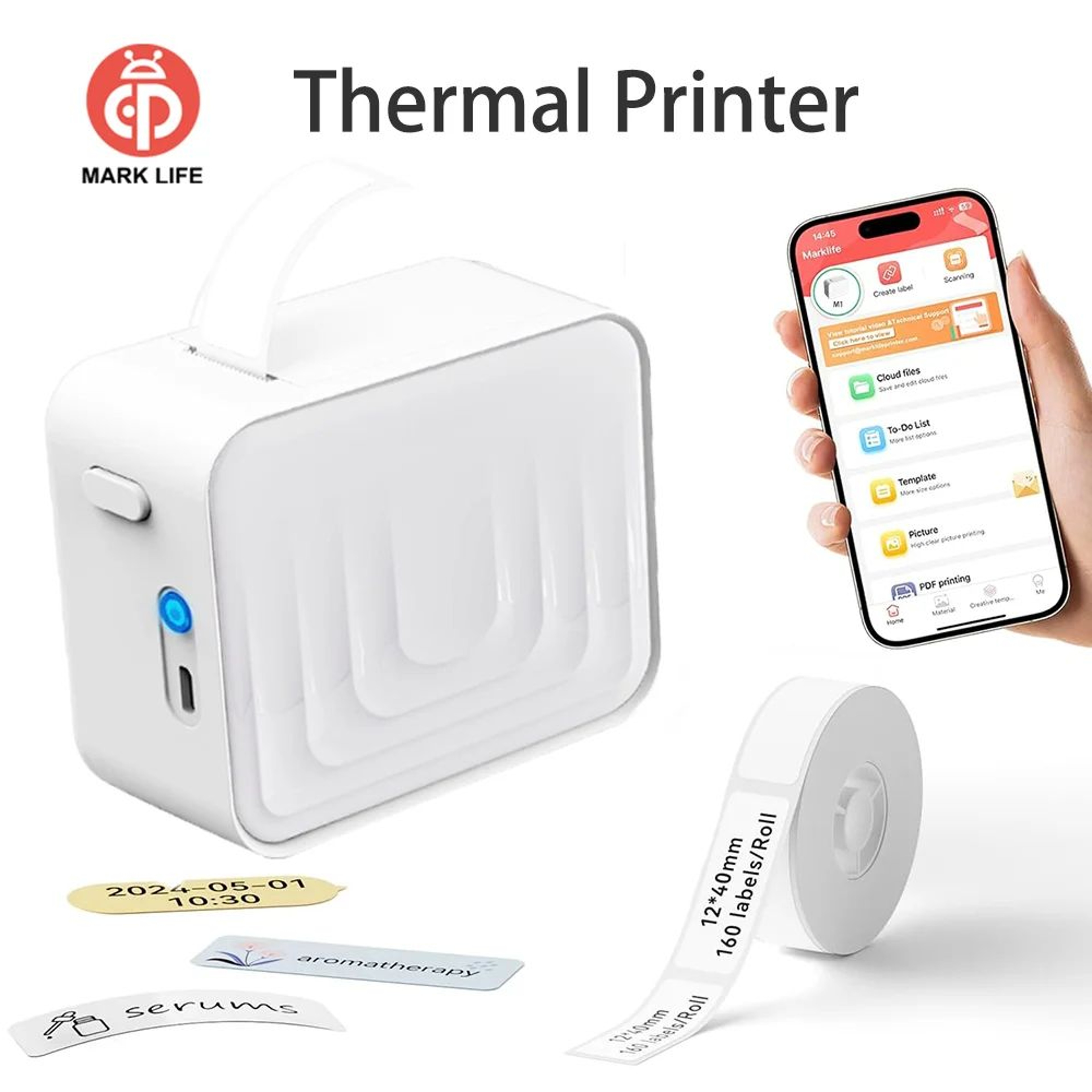 M1 Mini Wireless Bluetooth Label Printer 0