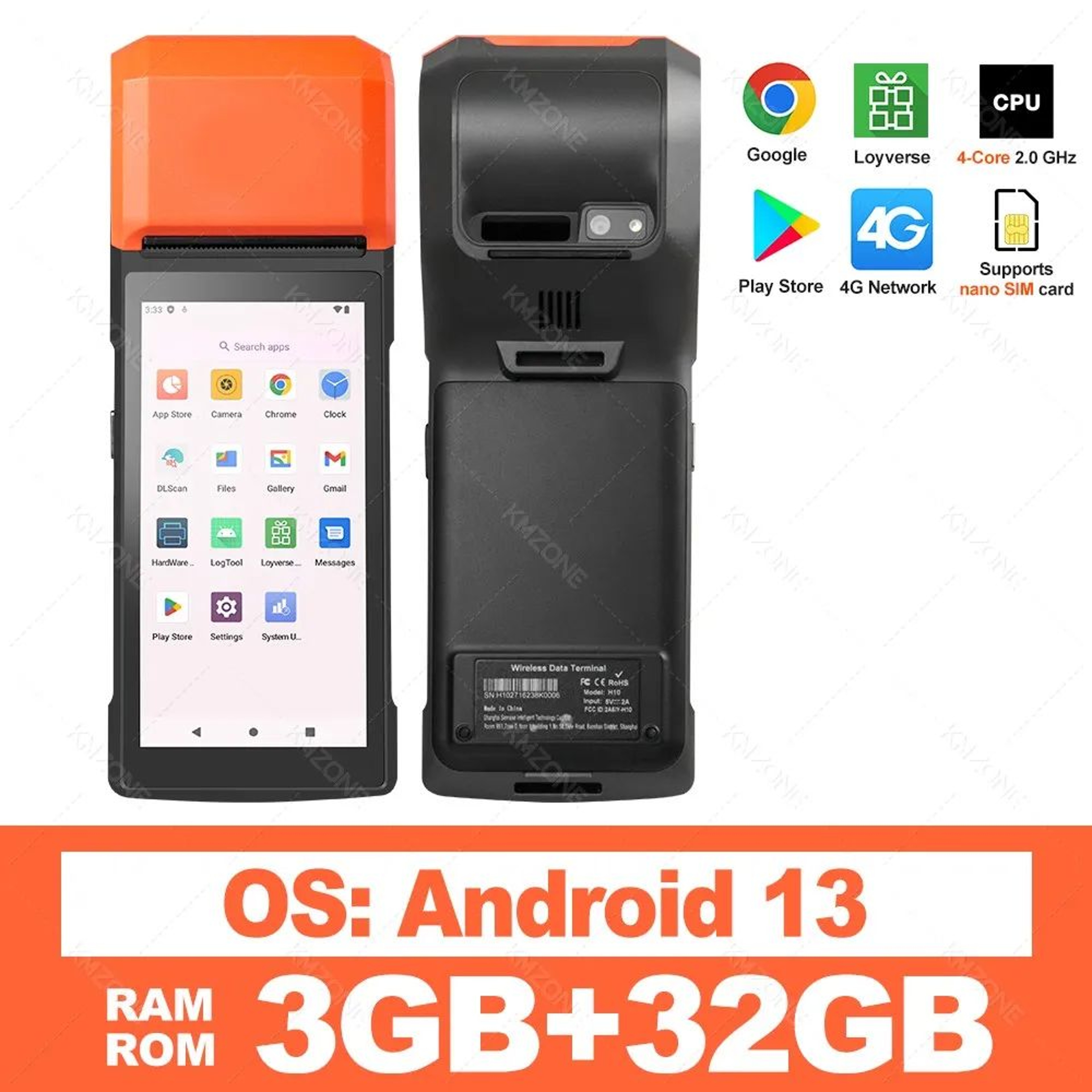 Android Handheld POS Terminal With Receipt Printer 8