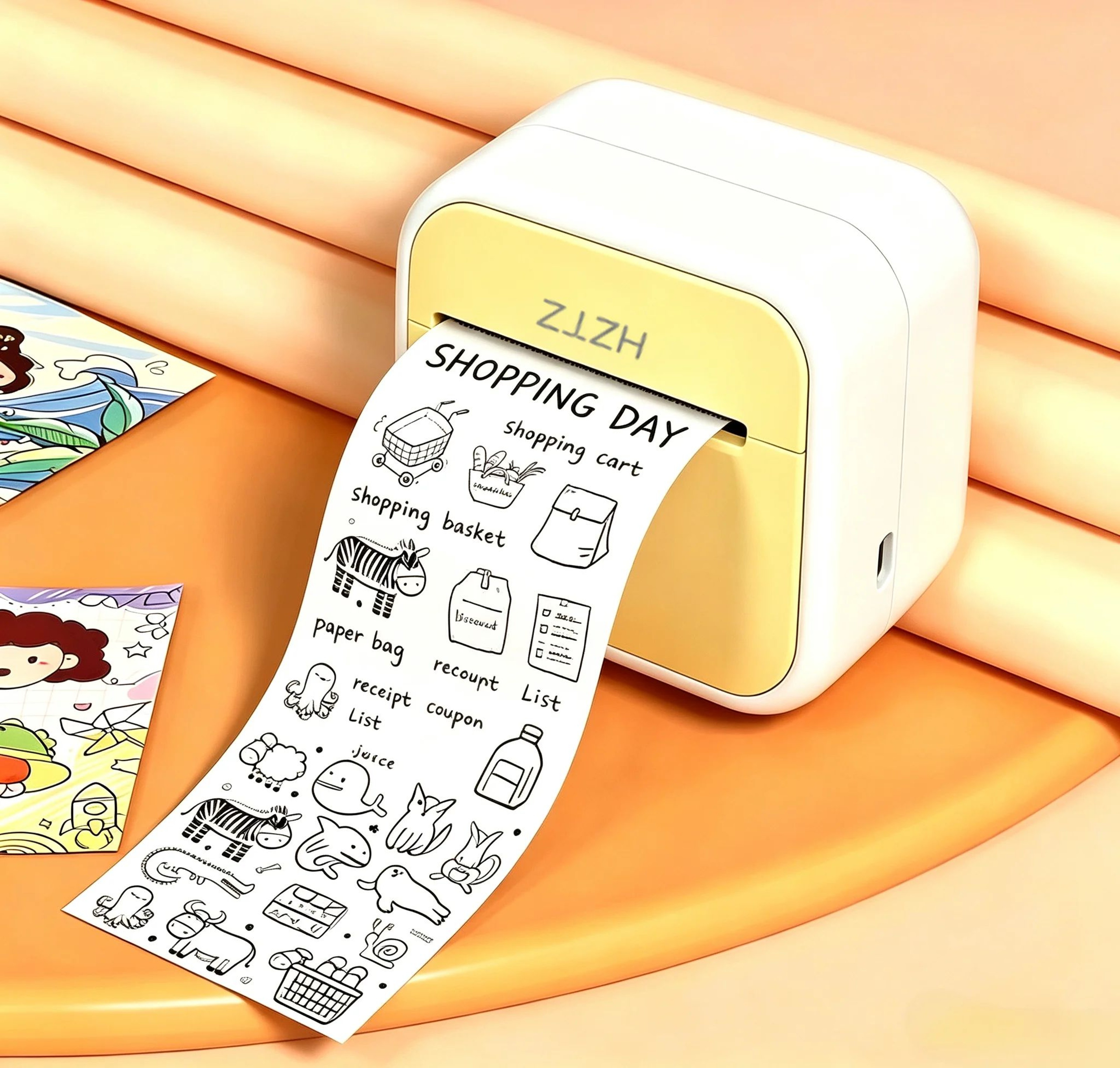 Mini Wireless Photo Printer With 12 Paper Rolls 1