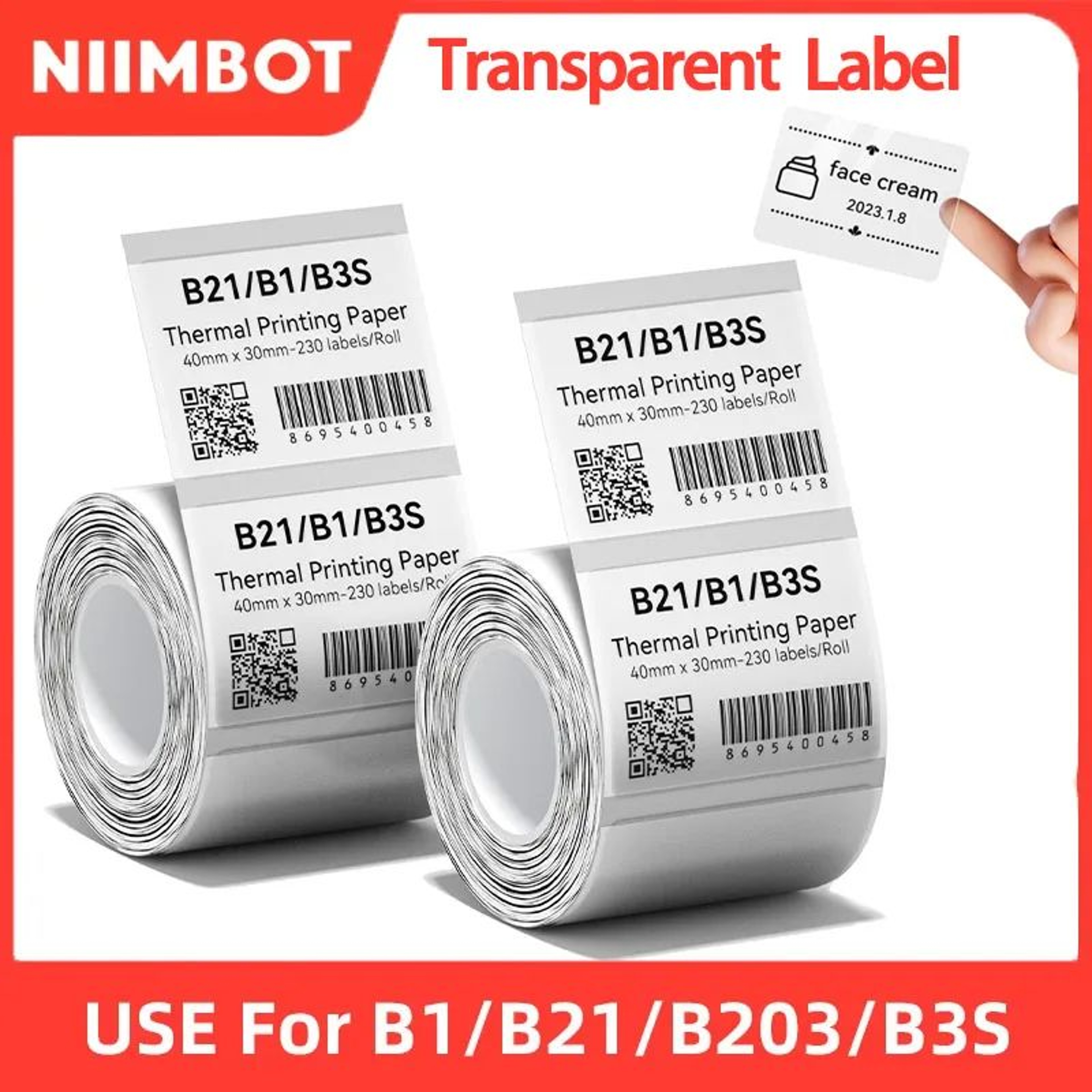 Niimbot B1 B21 Transparent Thermal Labels 0