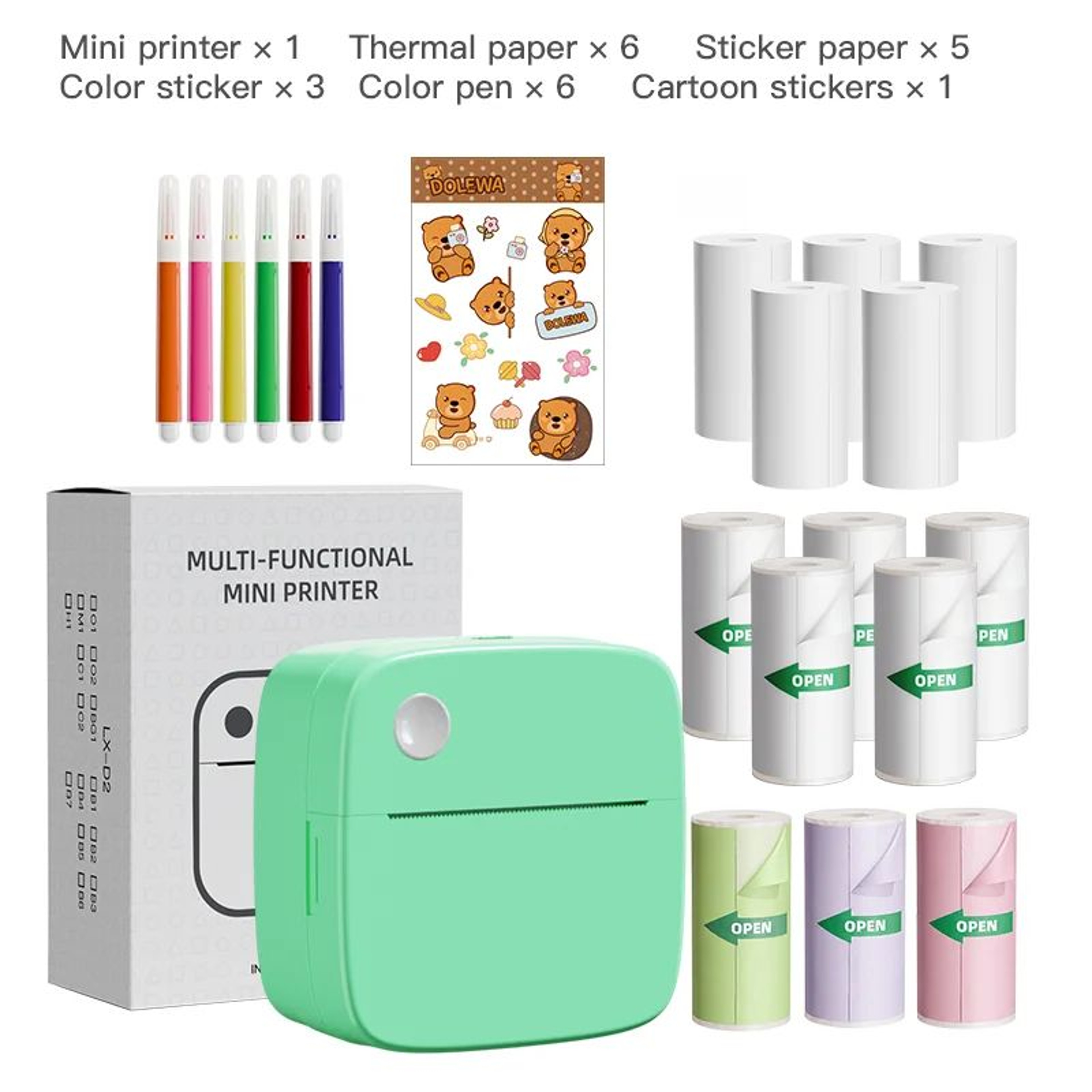 DOLEWA Mini Wireless Thermal Printer 9