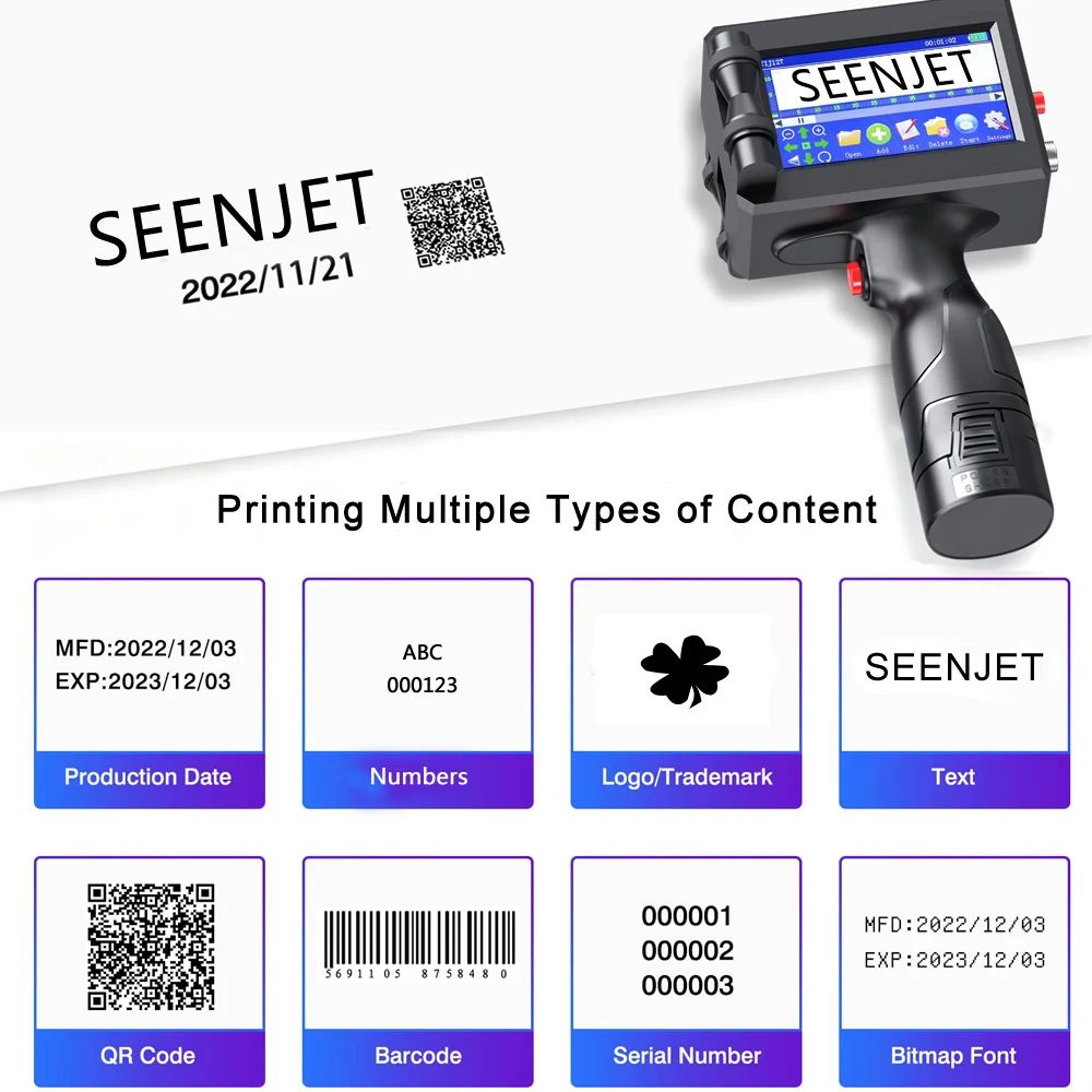SEENJET Handheld Inkjet Coding Printer 1
