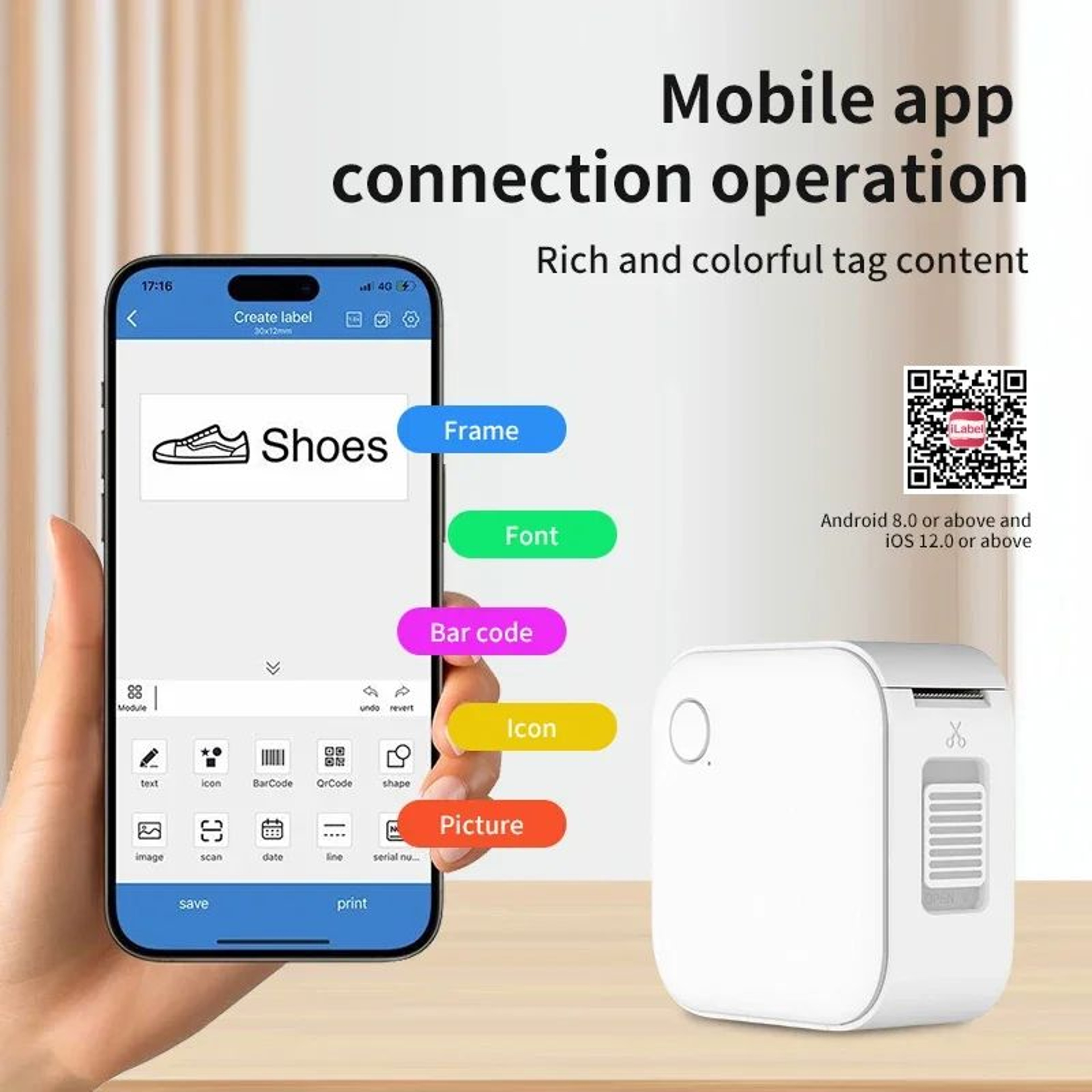 HZTZ Mini Bluetooth Label Printer 2