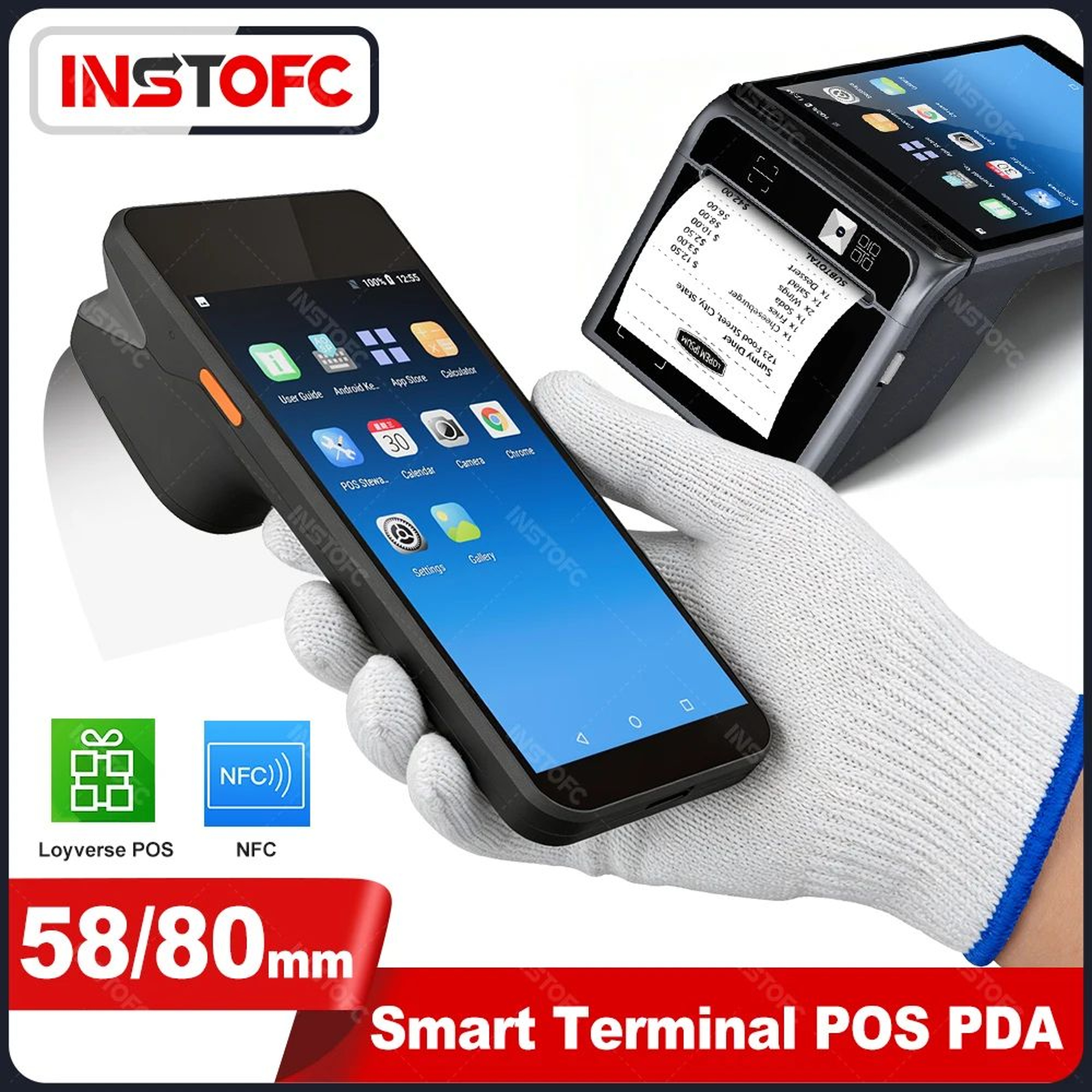 Android 14 Handheld POS Terminal With Receipt Printer 0