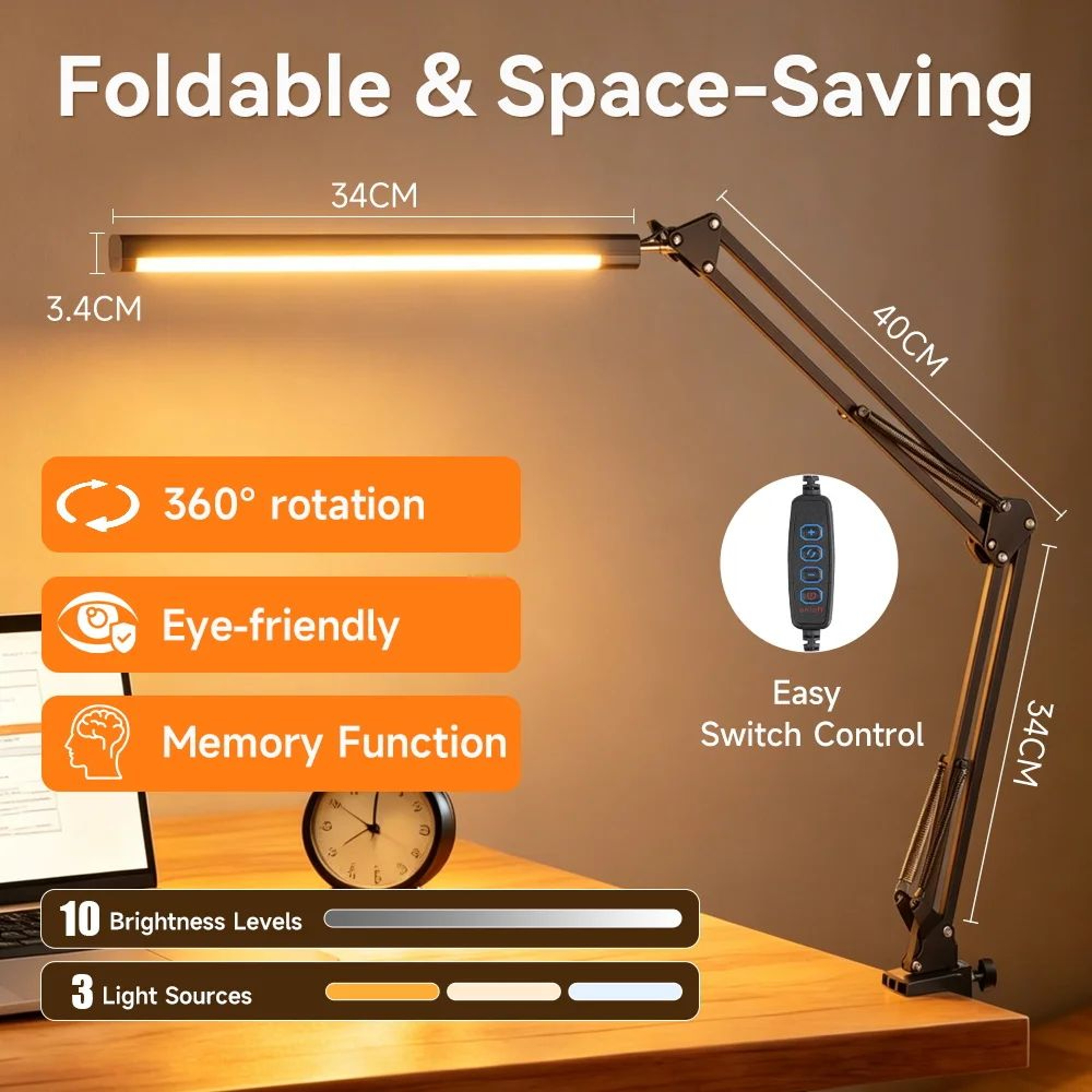 Double Head Dimmable LED Desk Lamp 8