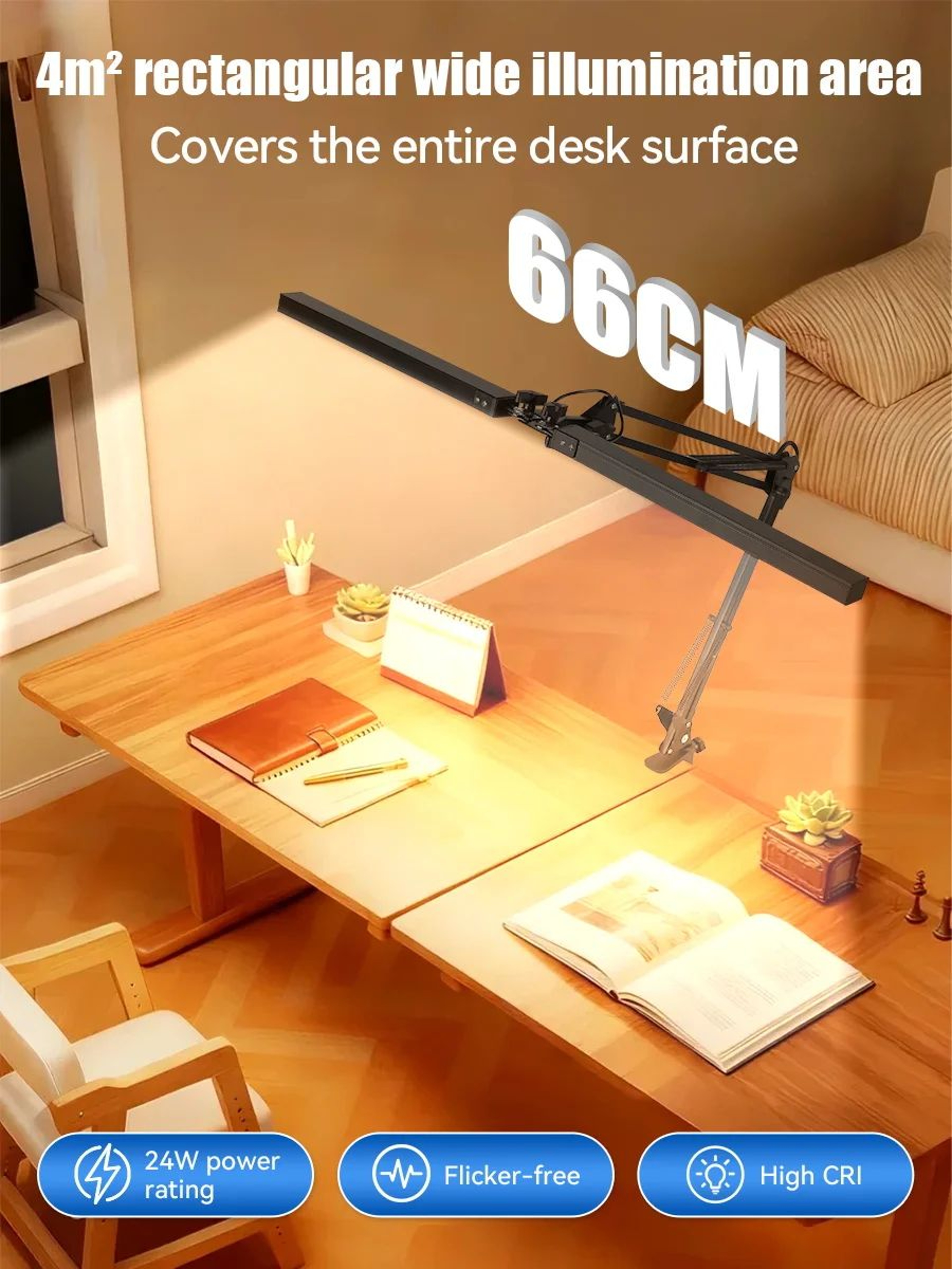 Double Head Dimmable LED Desk Lamp 2