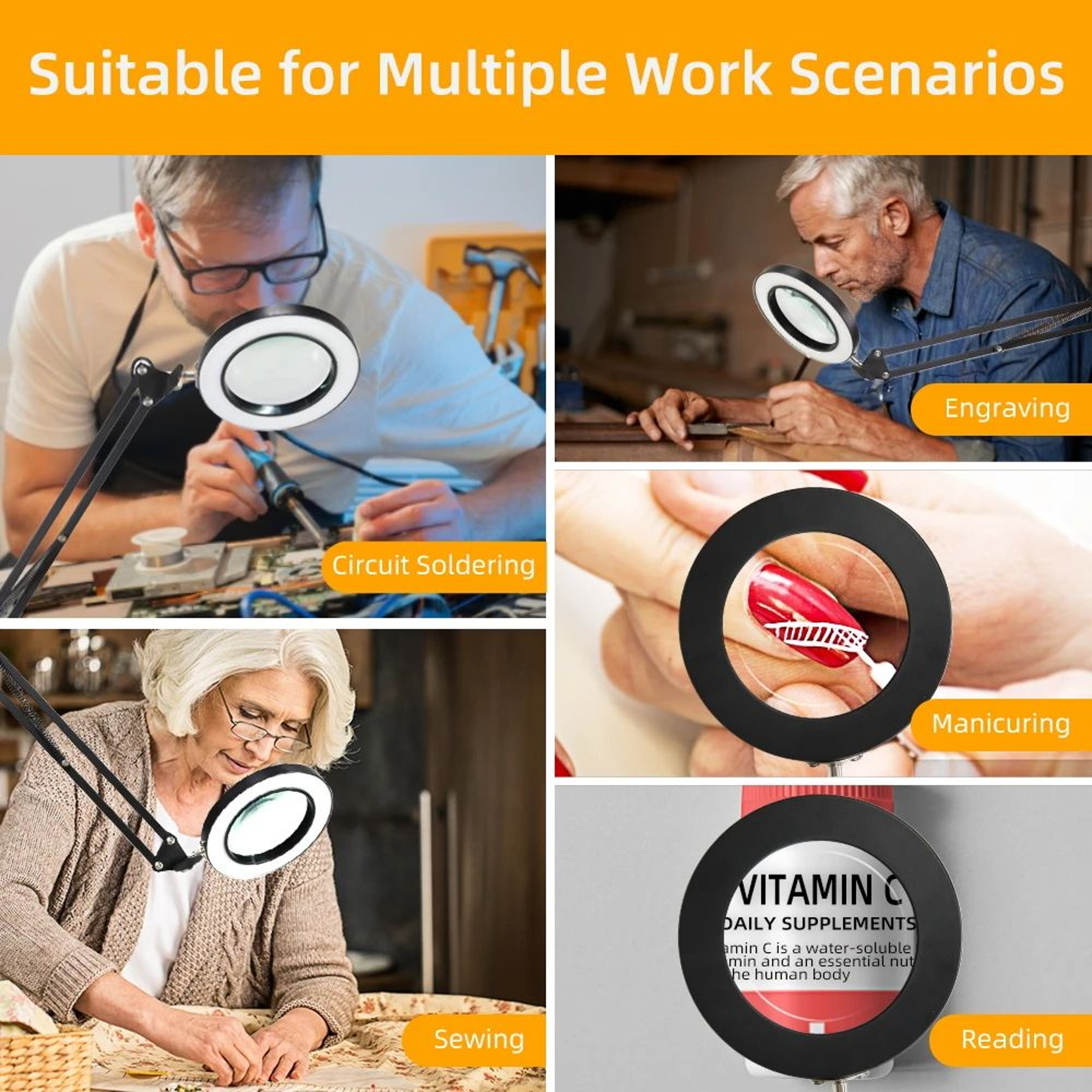 Dimmable LED Magnifying Desk Lamp 3