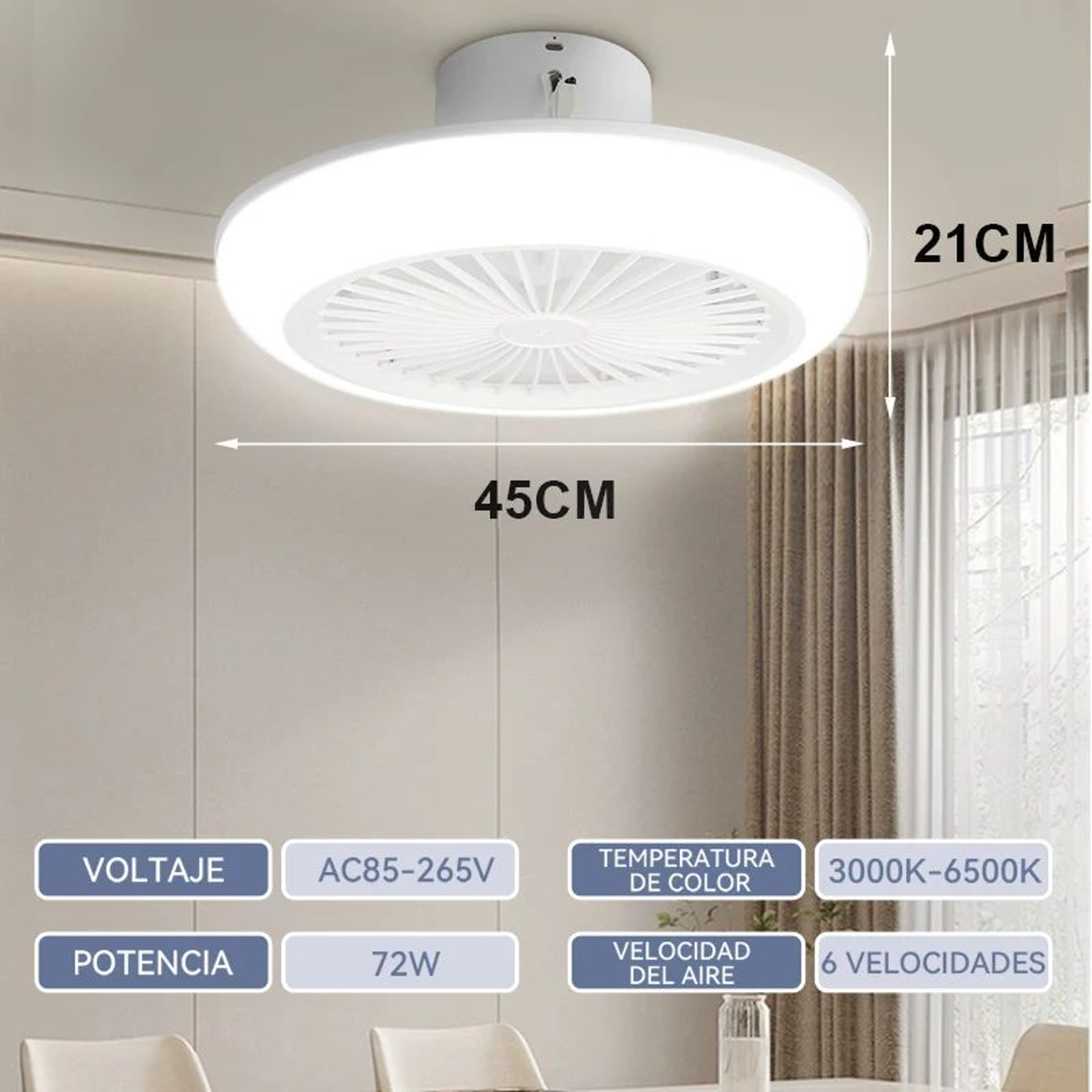 Dimmable LED Ceiling Fan Light With Remote 6