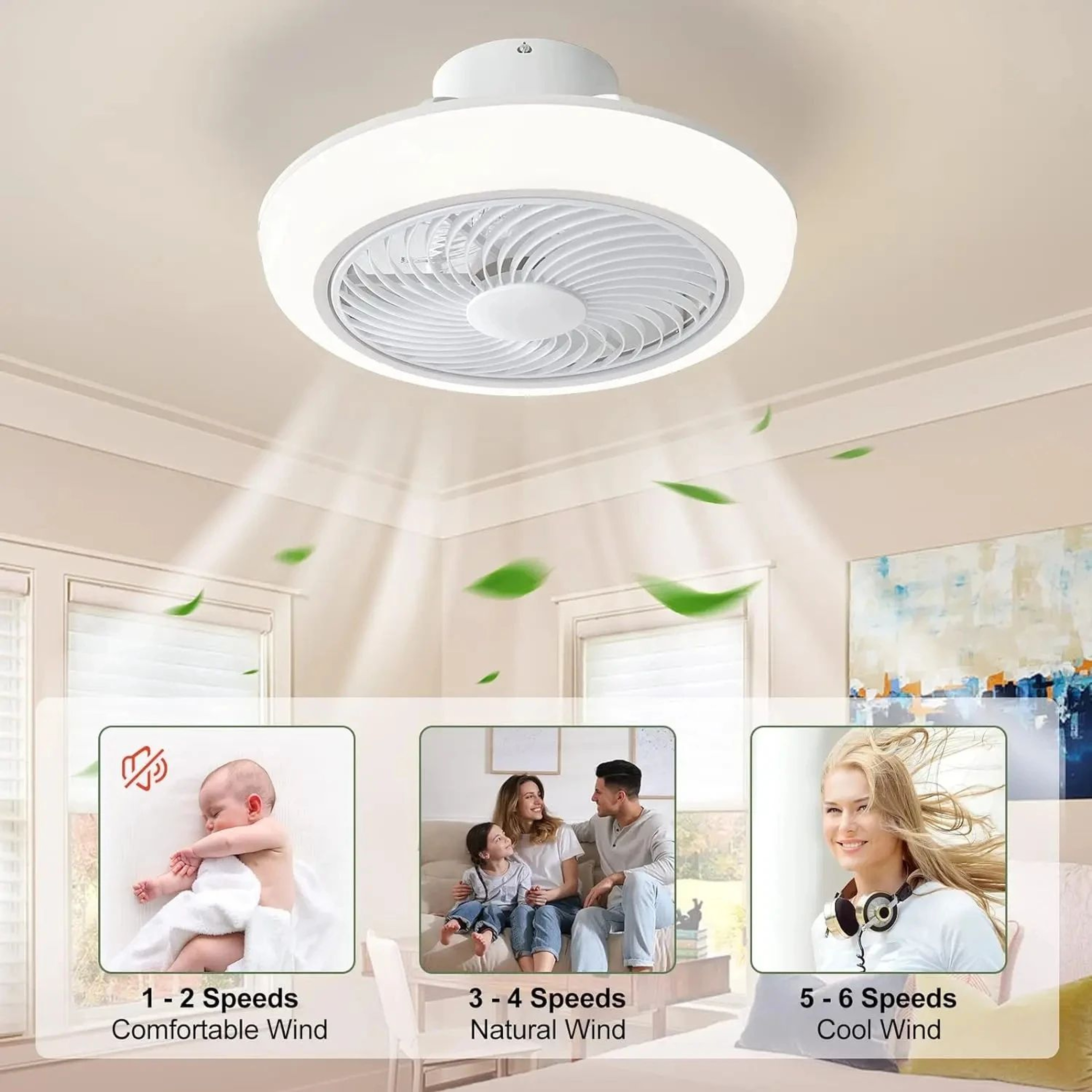 Dimmable LED Ceiling Fan Light With Remote 1