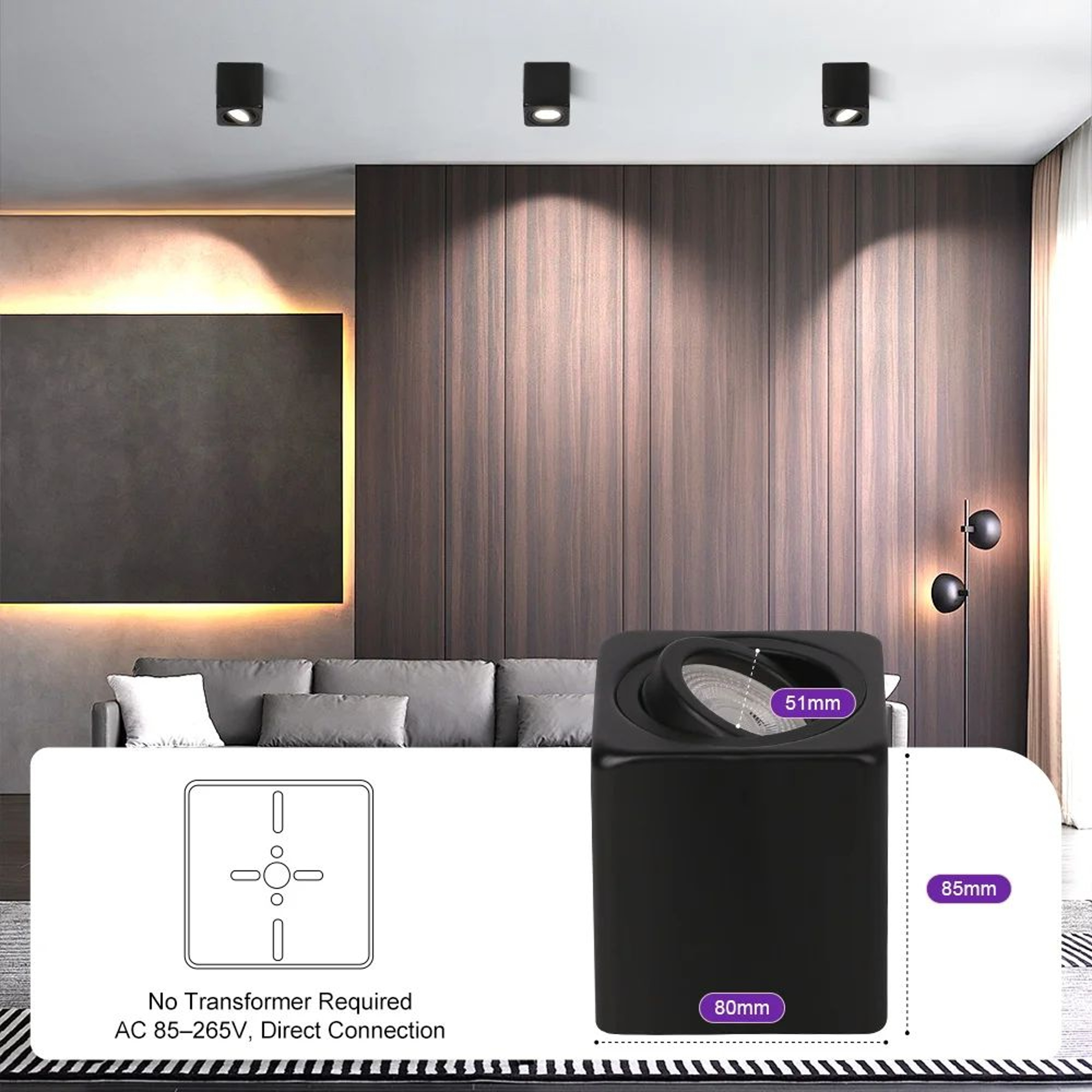 GU10 Surface Mounted LED Ceiling Spotlight 1