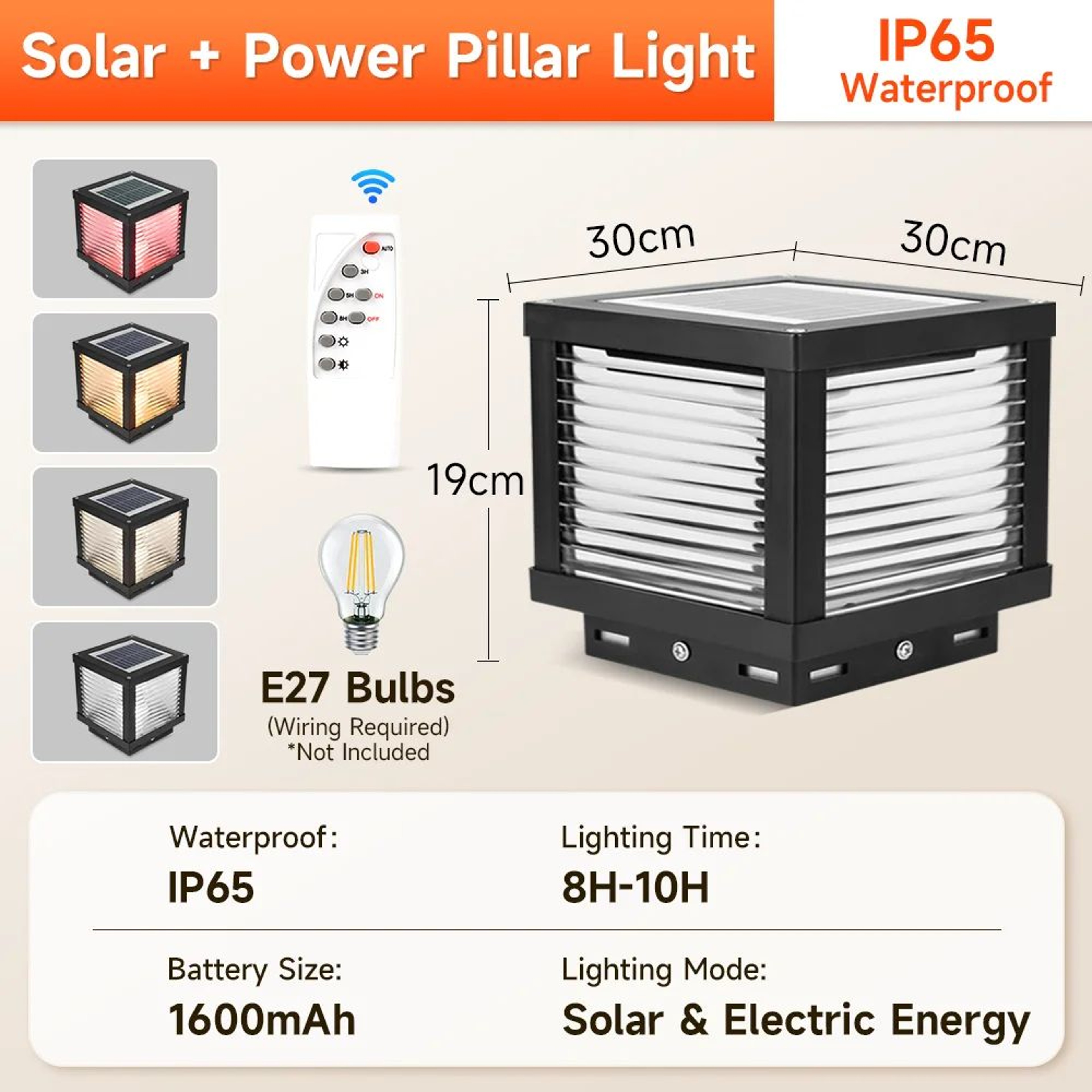 Solar LED Outdoor Pillar Light 9