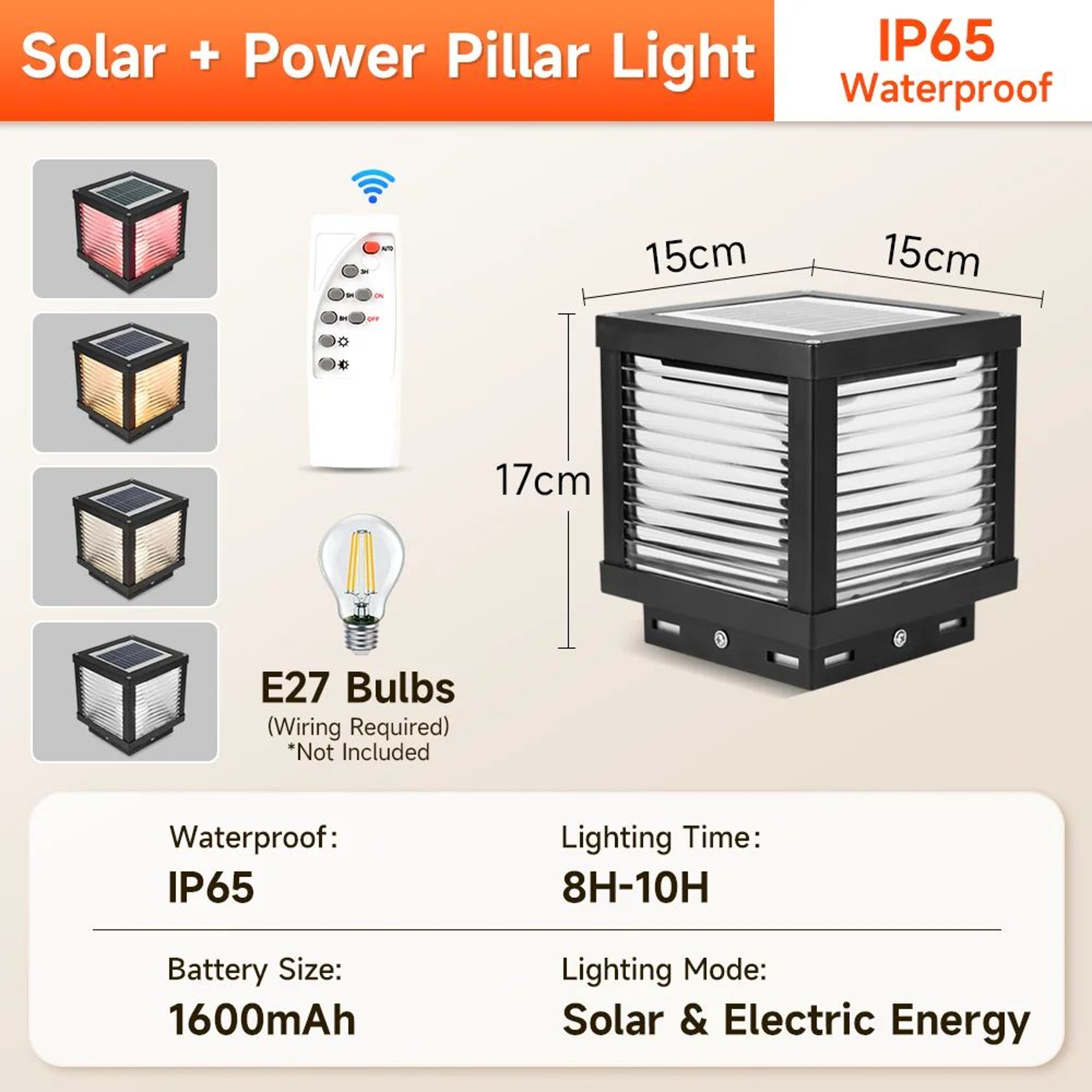 Solar LED Outdoor Pillar Light 6