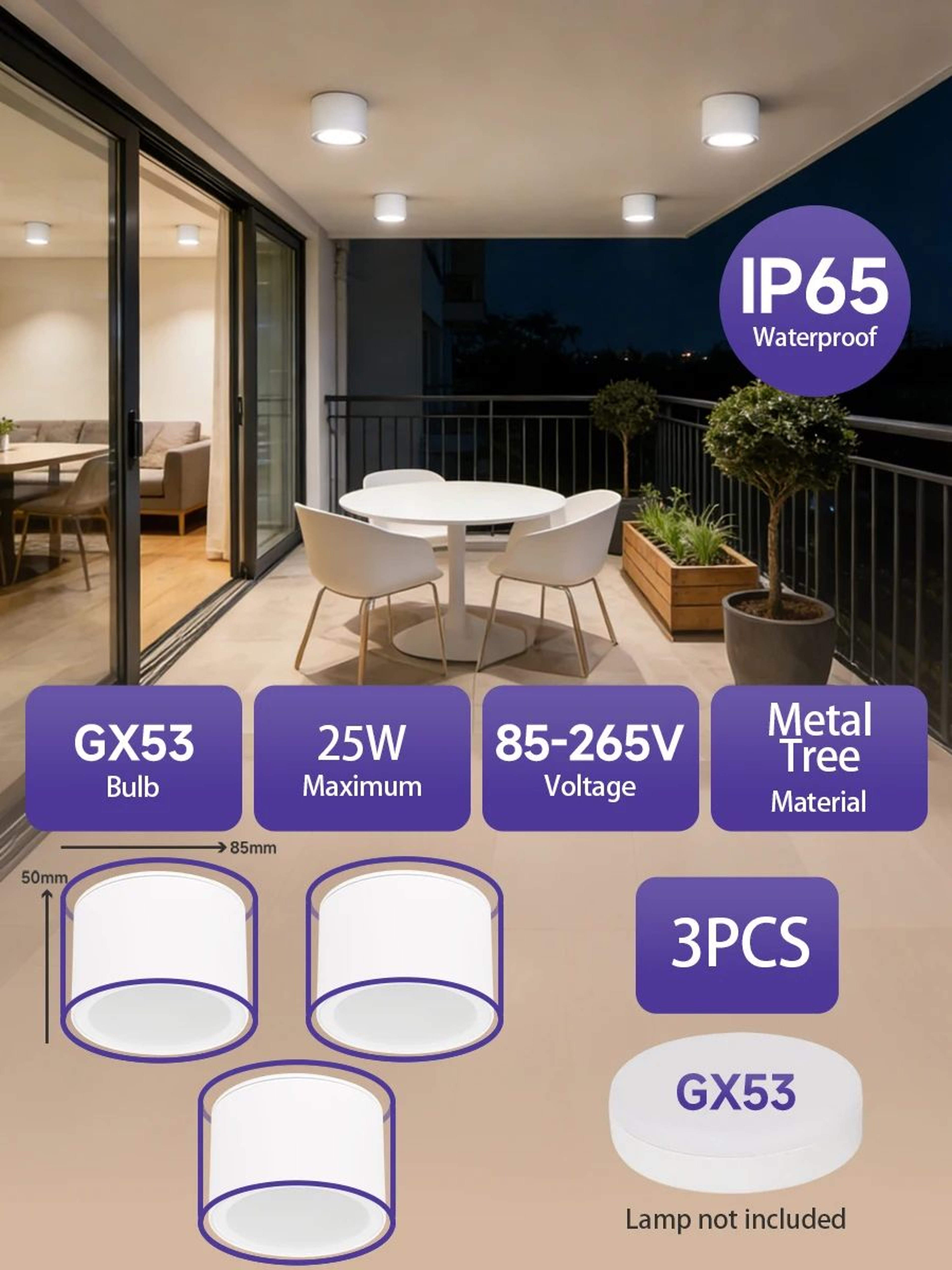 Waterproof GX53 LED Ceiling Downlight 9