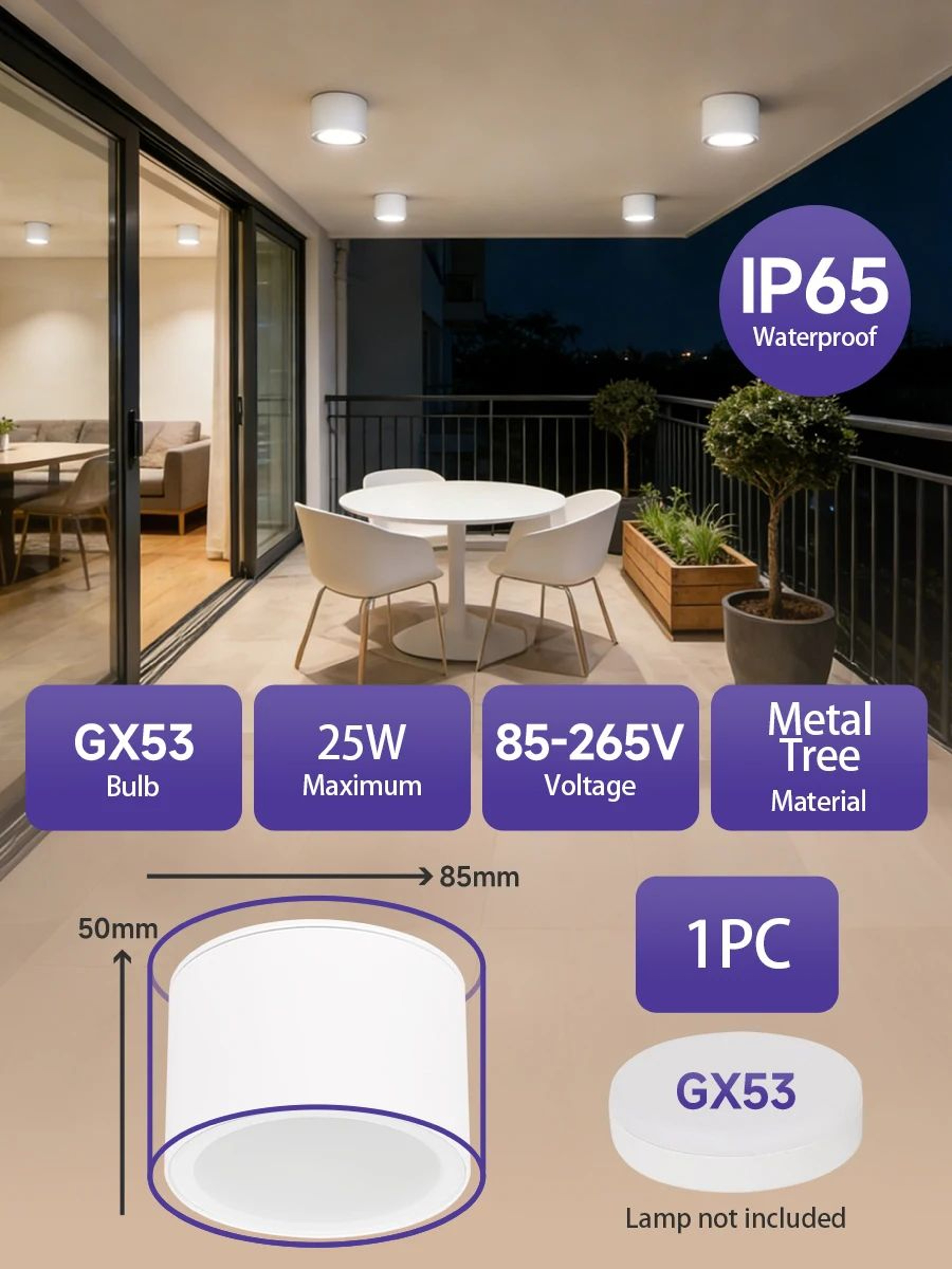 Waterproof GX53 LED Ceiling Downlight 7