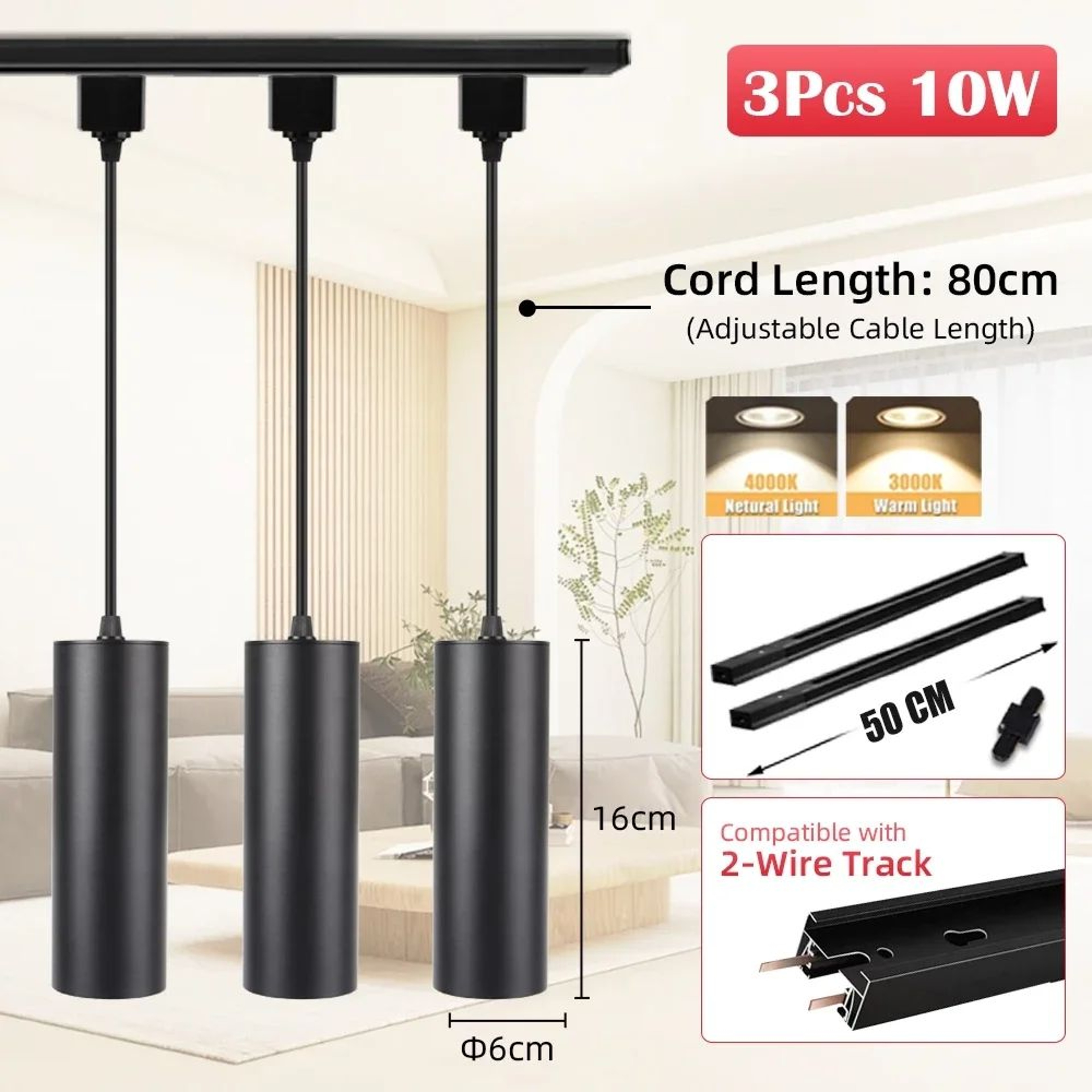 Modern LED Track Pendant Light 9