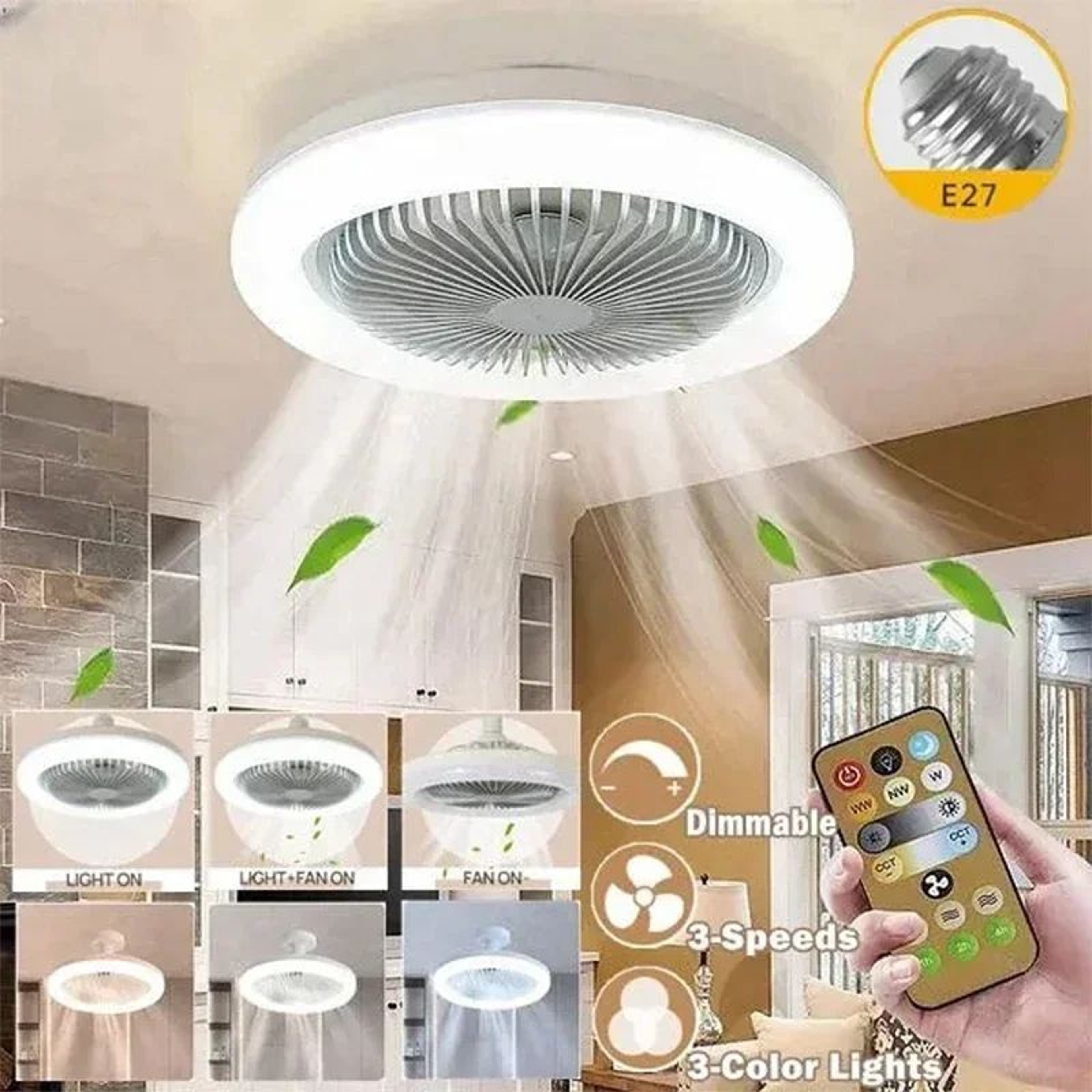 Smart 3 In 1 LED Ceiling Fan Light 0