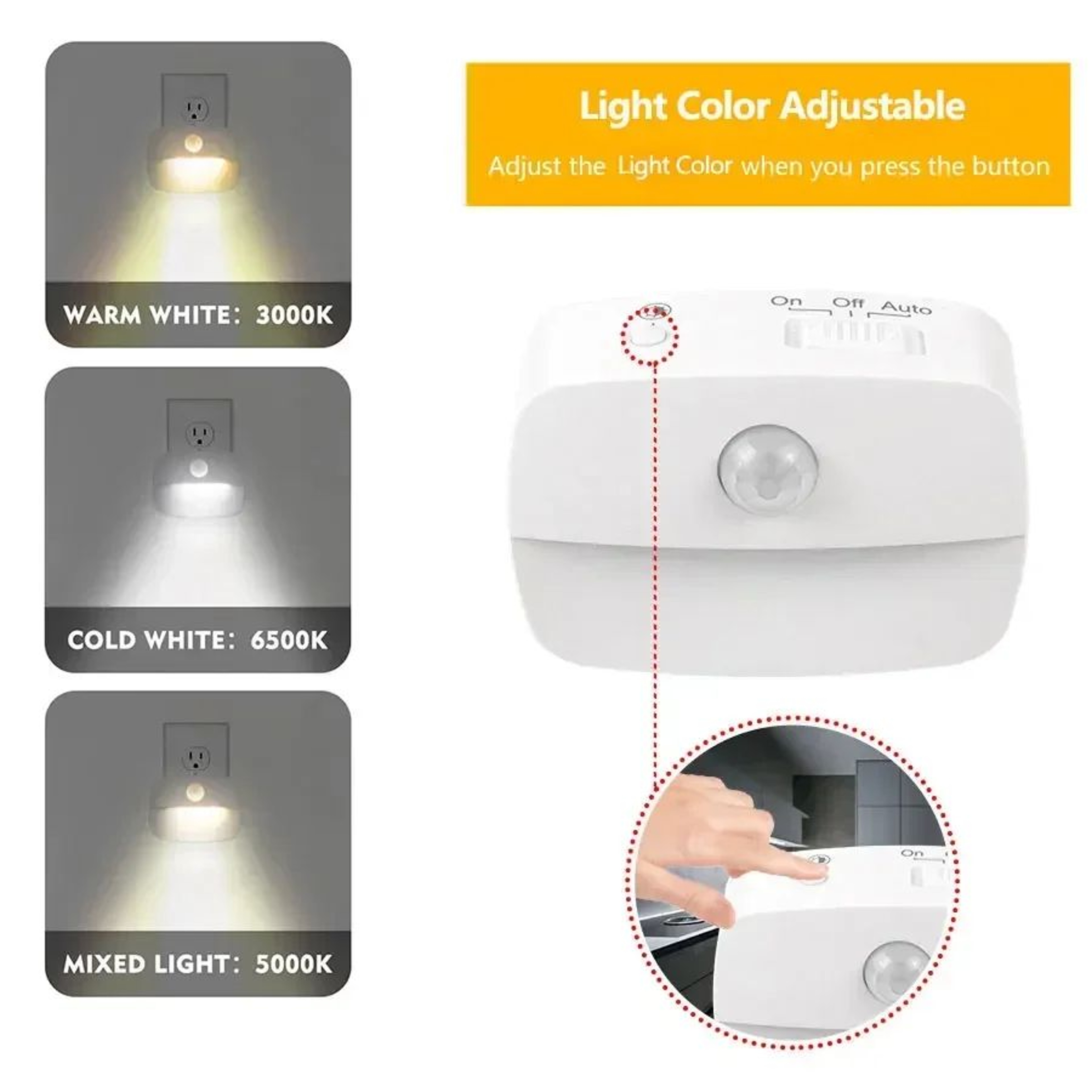 LED Plug In Motion Sensor Night Light 0
