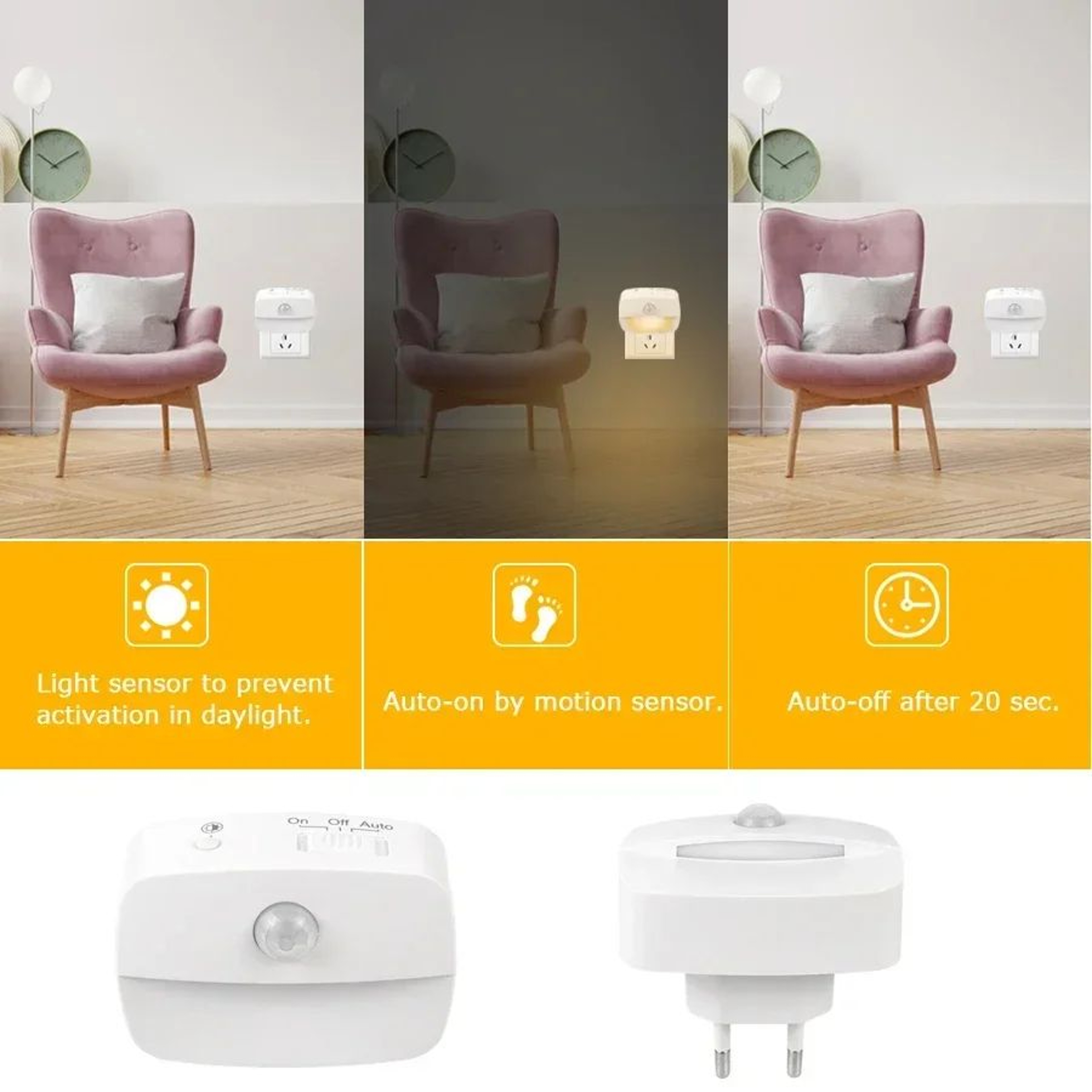 Smart LED Plug In Motion Sensor Night Light 1