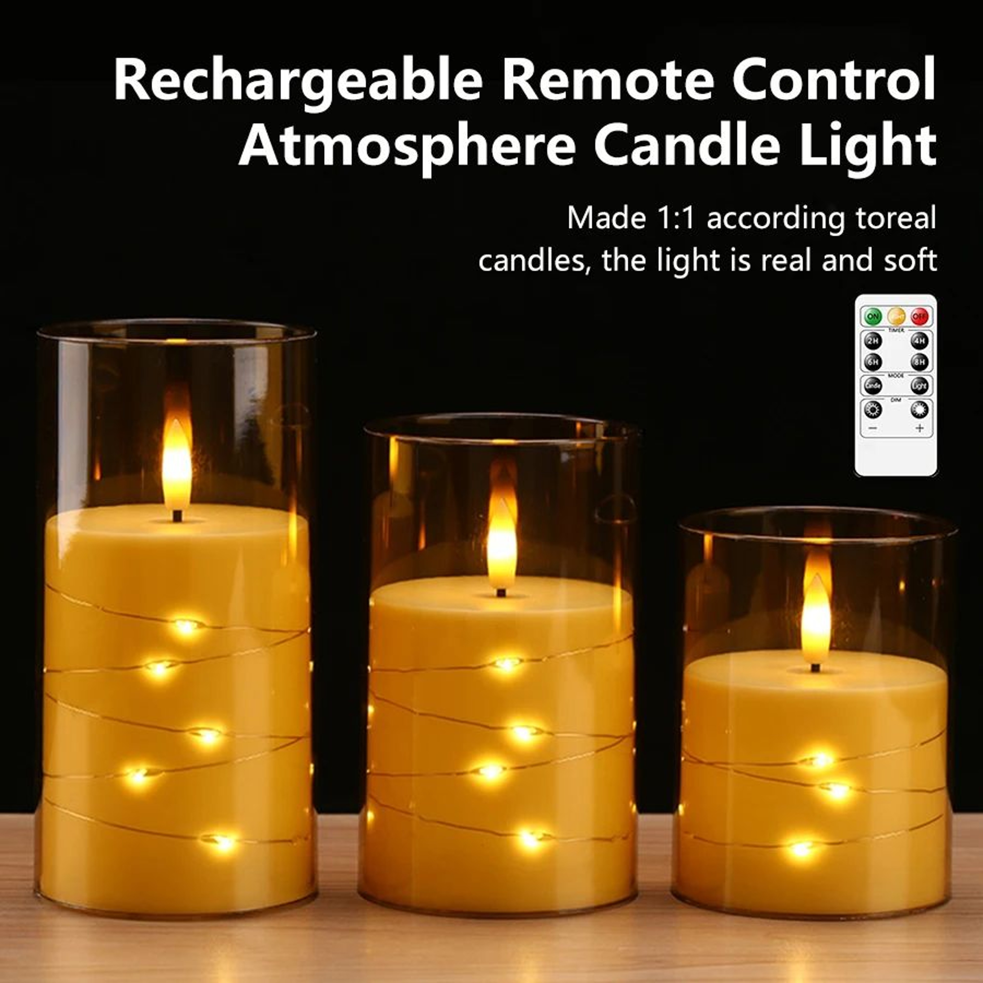 LED Flameless Flickering Candles 3 Pack 5