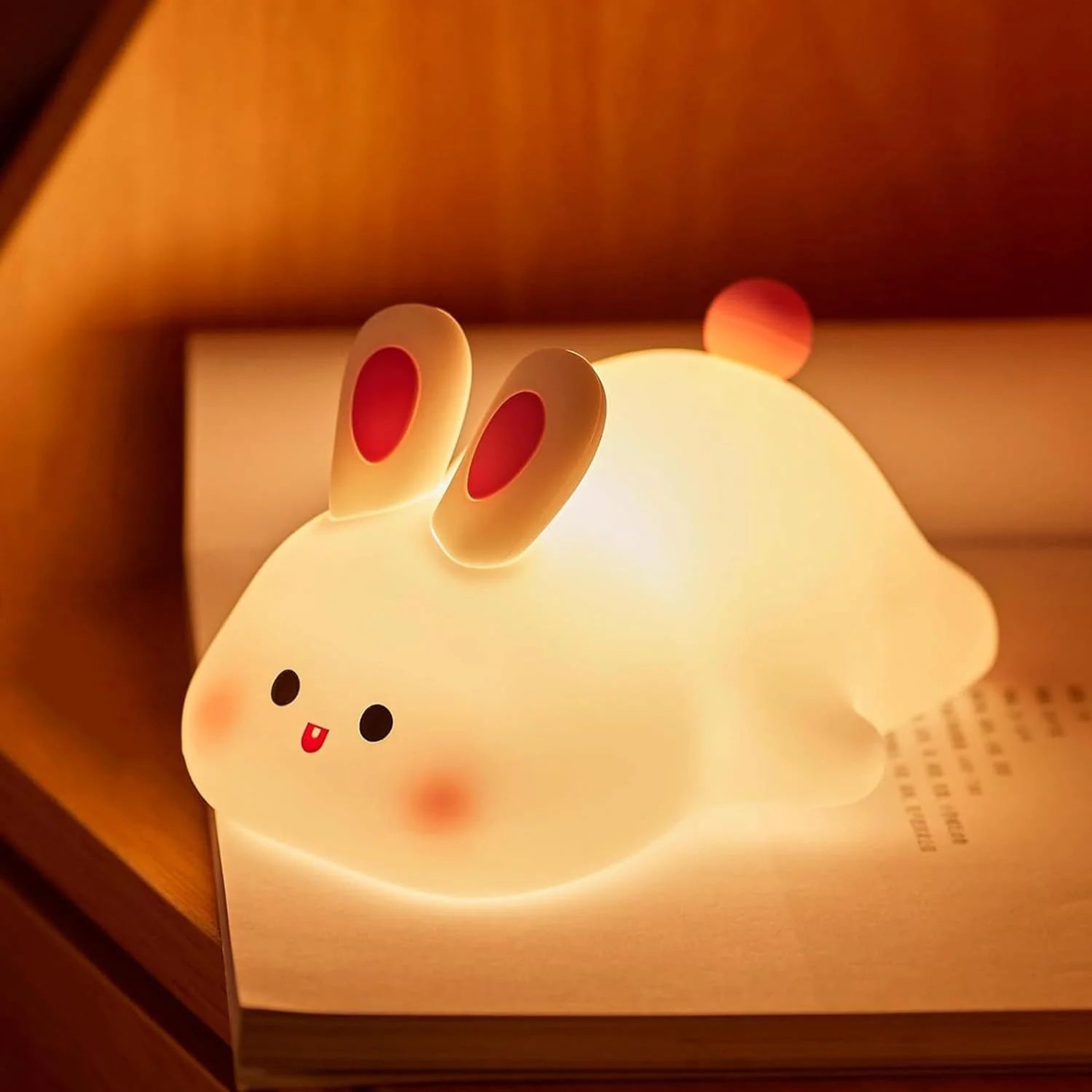 Cute Rechargeable Silicone Rabbit Night Light 0