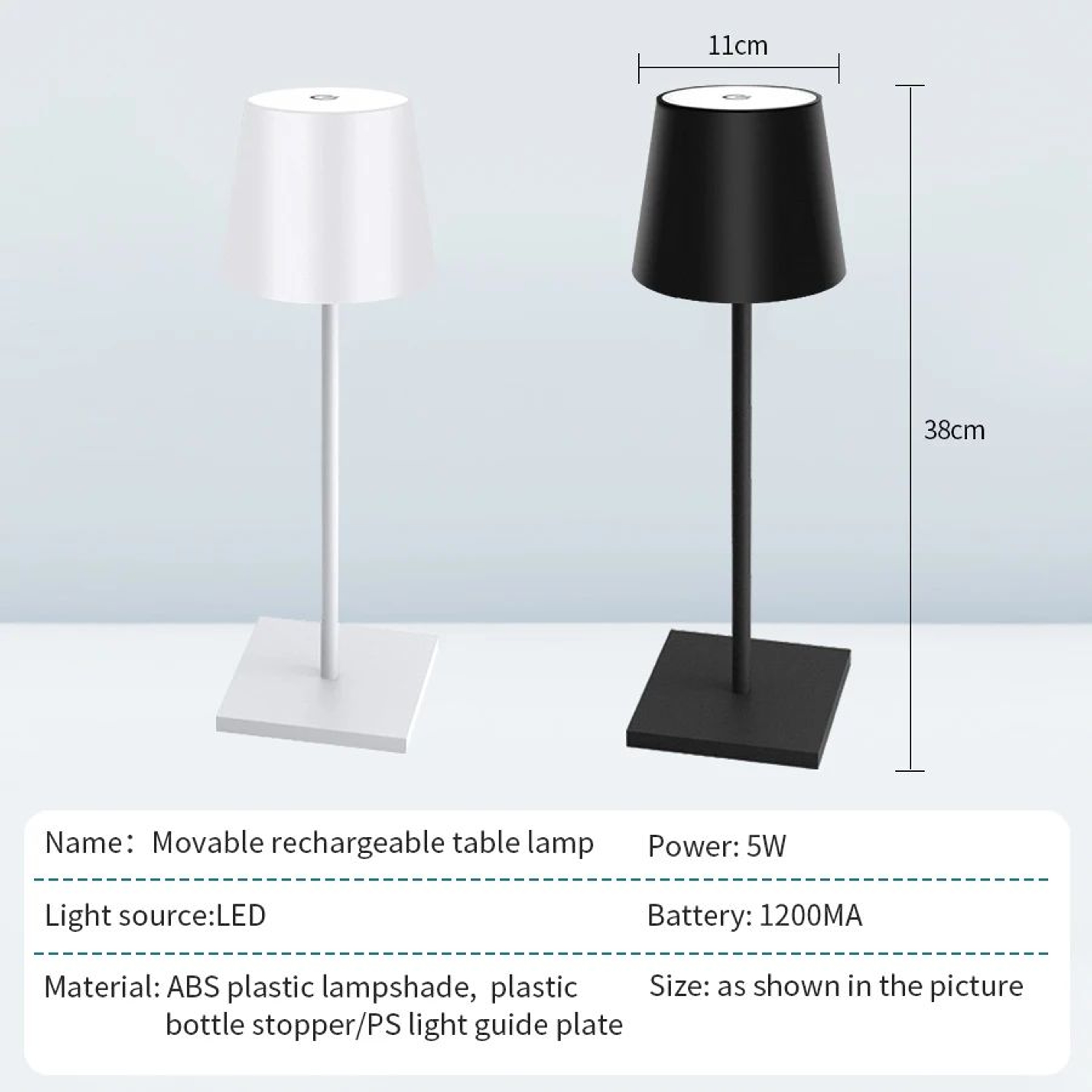 Rechargeable Waterproof LED Touch Table Lamp 4