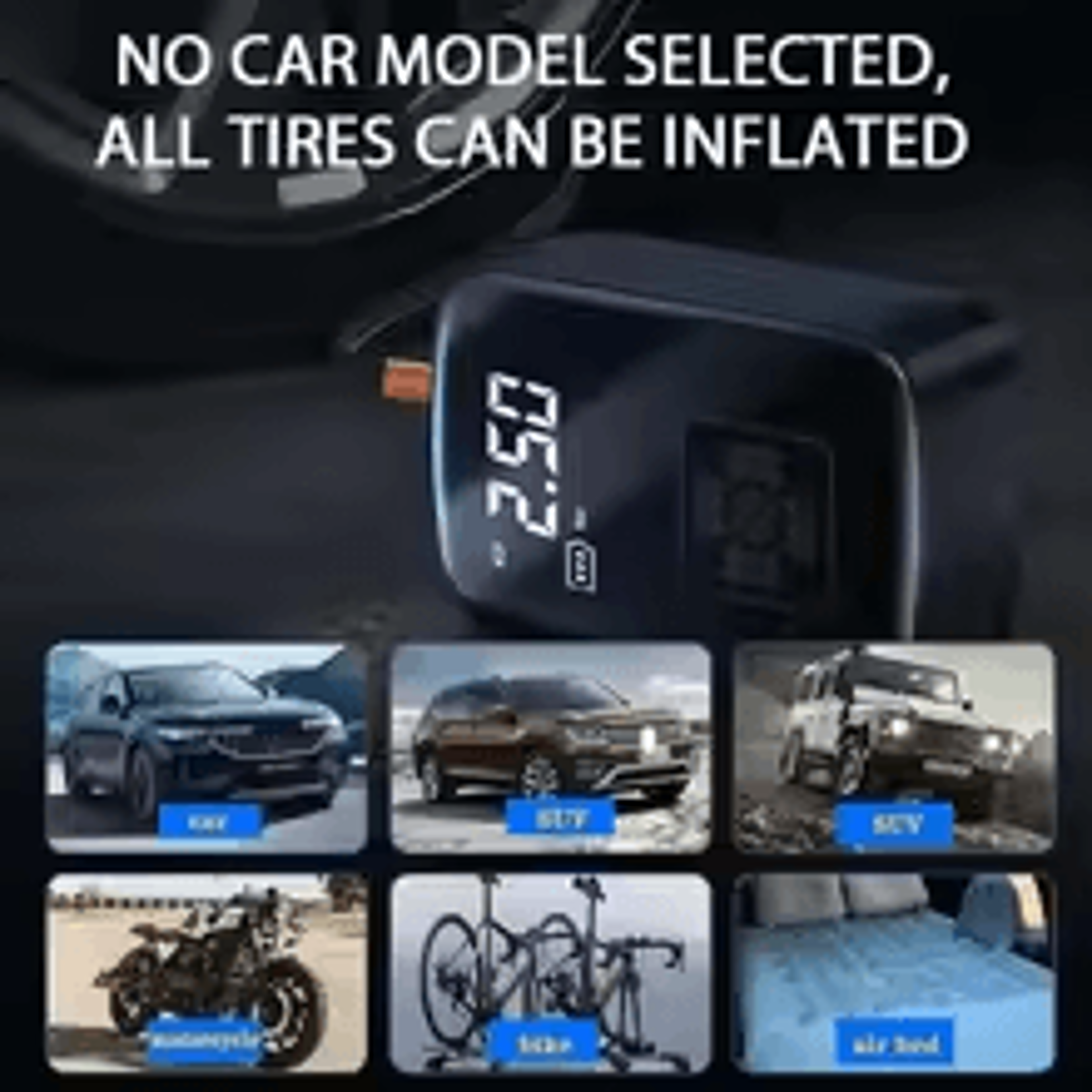 Cordless Electric Tire Inflator Portable Wireless Air Compressor Pump For Car Bike  Ball Inflation 3
