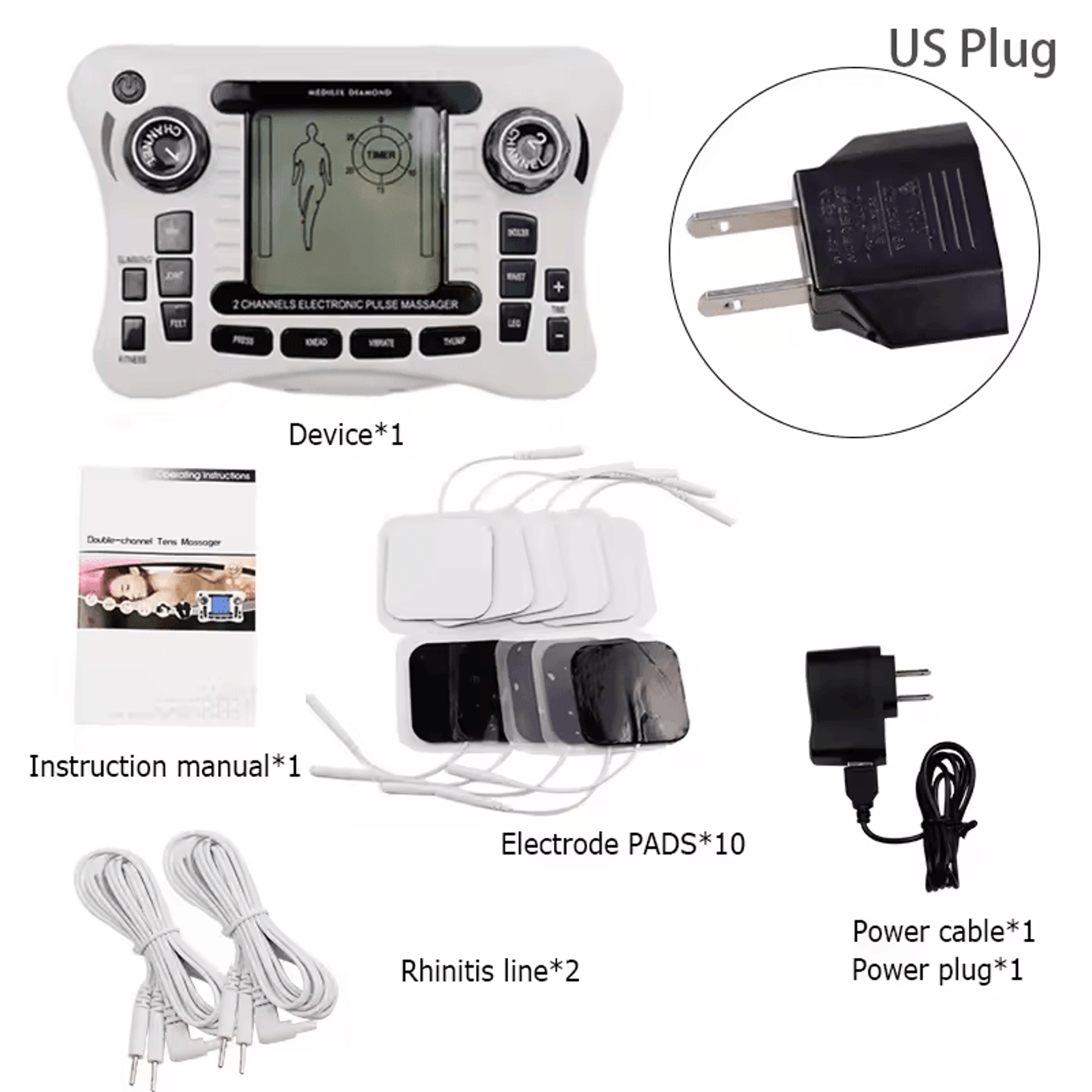 Rechargeable TENS EMS Massager  FullBody Pain Relief  Muscle Stimulator 7