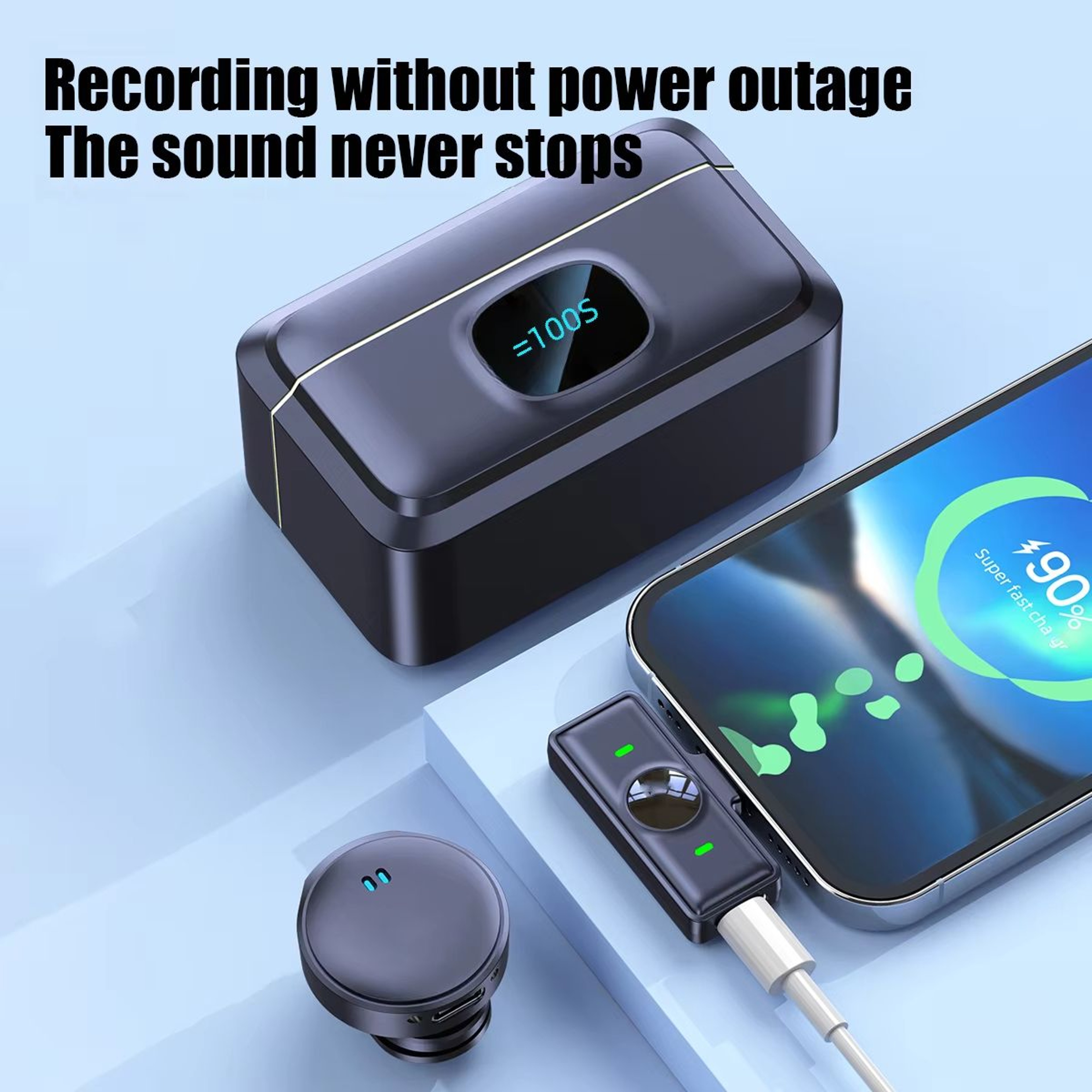 Wireless Magnetic Collar Microphone With Charging Case  Plug  Play 24G Mic For Video Recording  Str 0