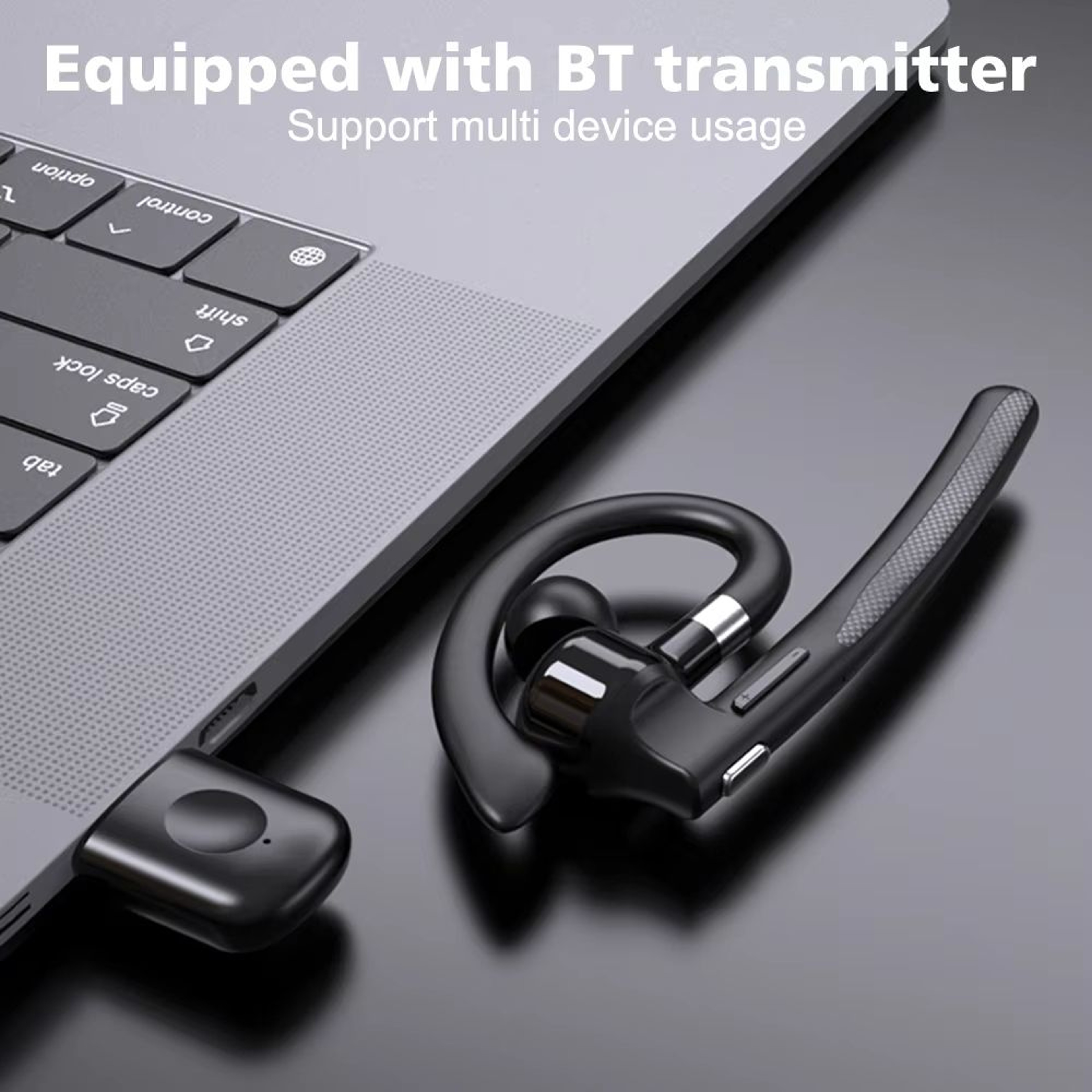 Bluetooth 54 Wireless EarHook Headset With Dual Mic  CVC80 Noise Cancelling For HandsFree Driving 0