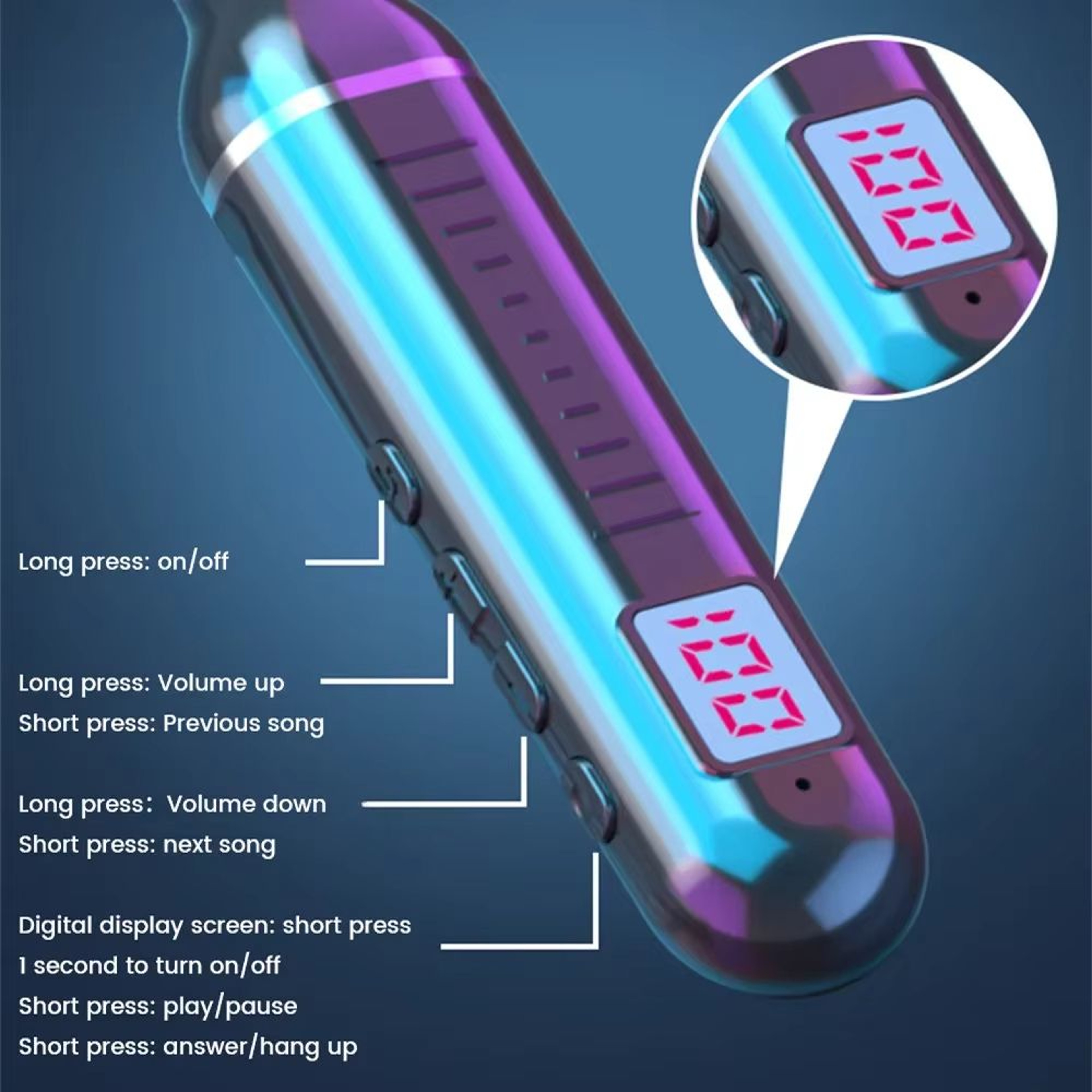 Wireless Neckband Earphones 53  Waterproof Magnetic Sports Headset With LED Display  Stereo Sound 0