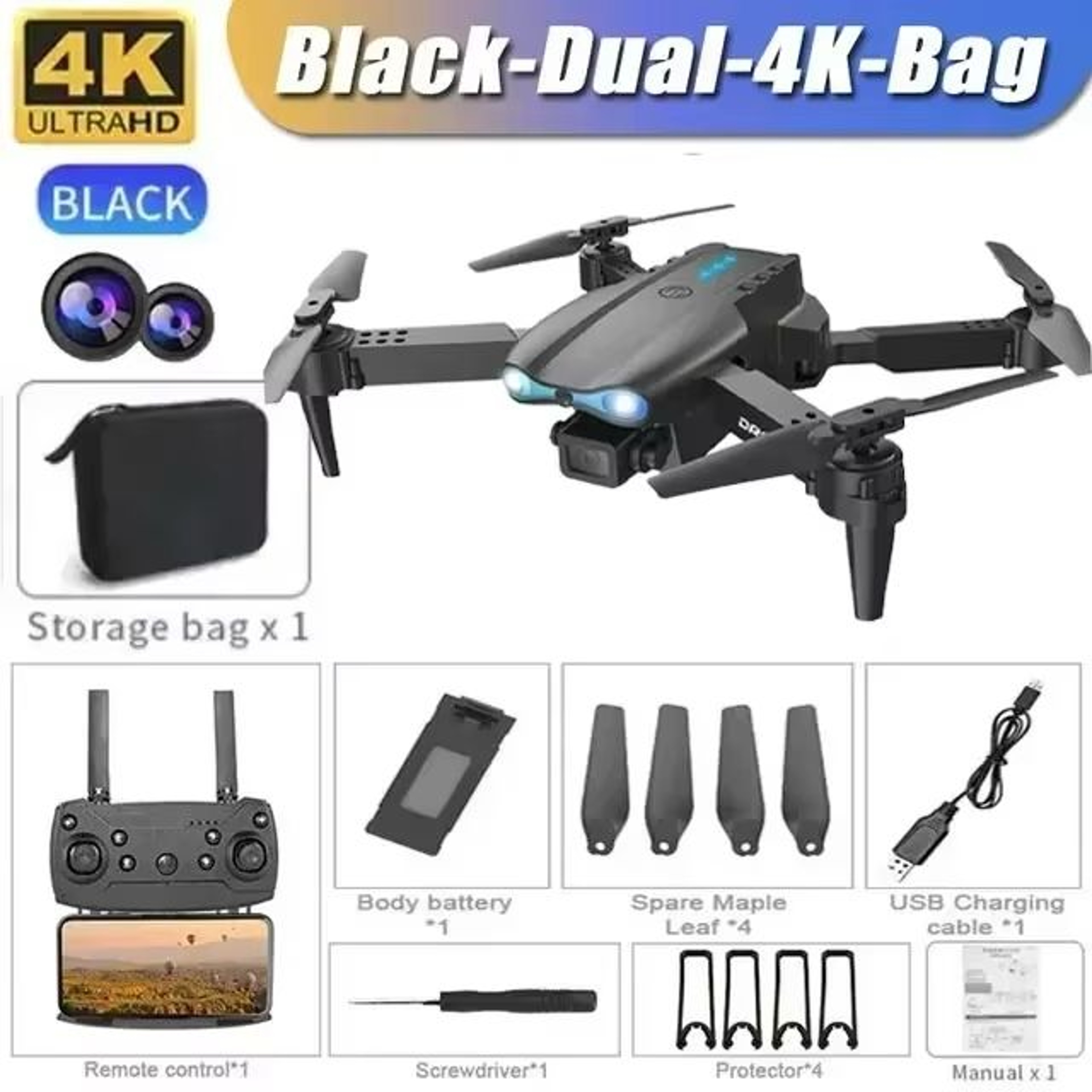 E99 Pro Drone With 6K Camera Foldable Quadcopter Remote Control UAV 9