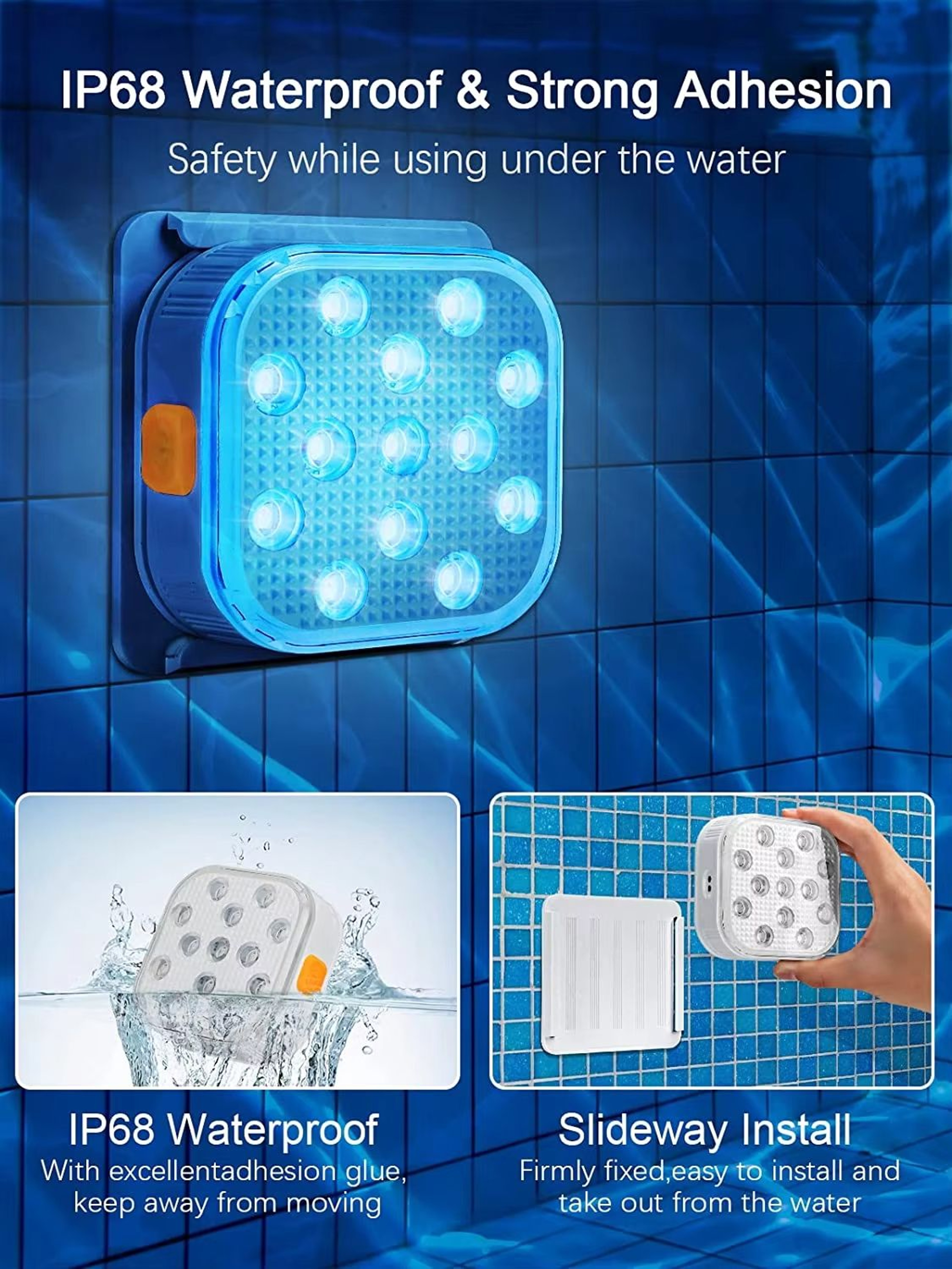 Rechargeable Underwater Pool Lights  RemoteControlled LED Submersible Lights With Timer  Color Chan 4