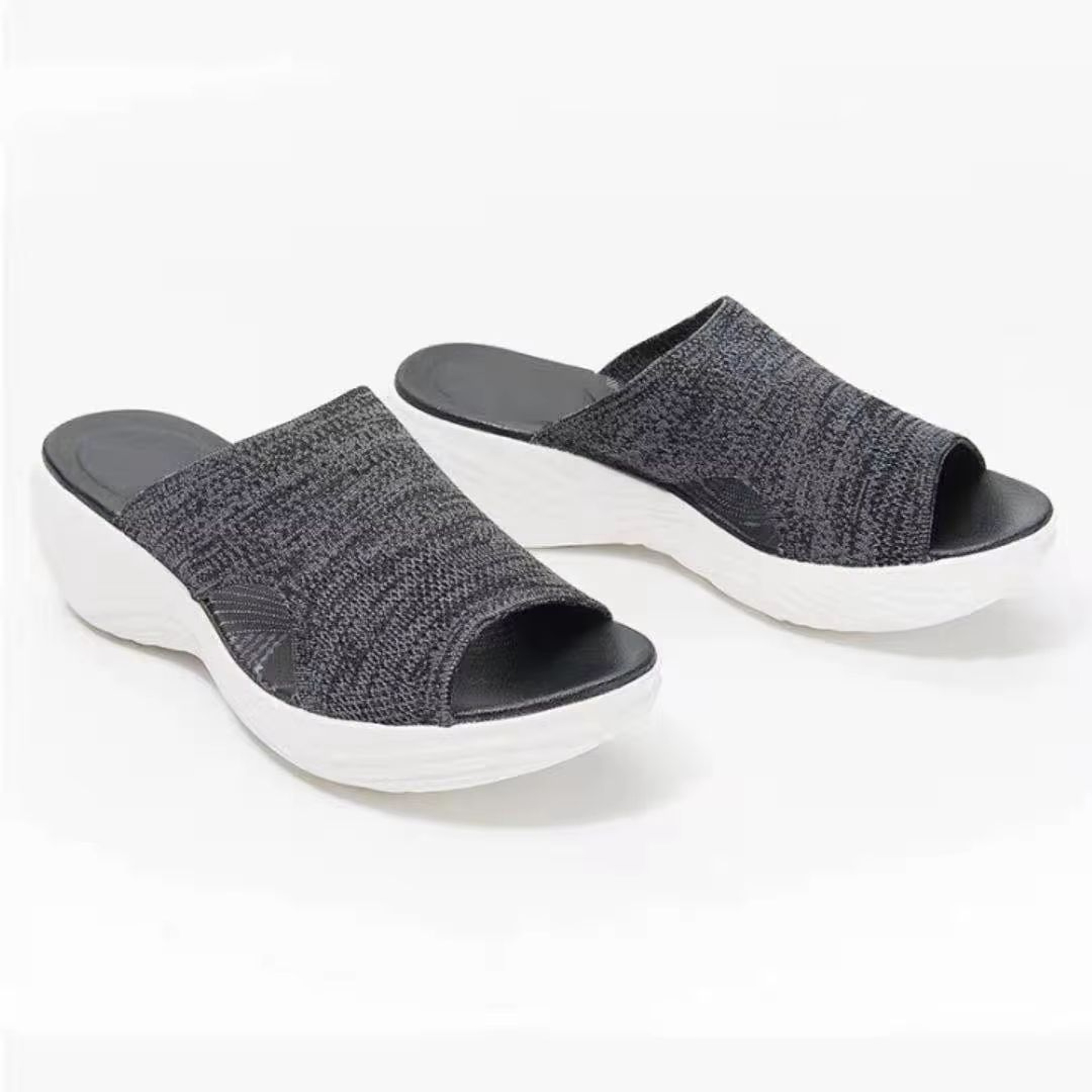 Women Lightweight Slip On Sandals With Low Heels  Elastic Summer Shoes For Casual Comfort 6