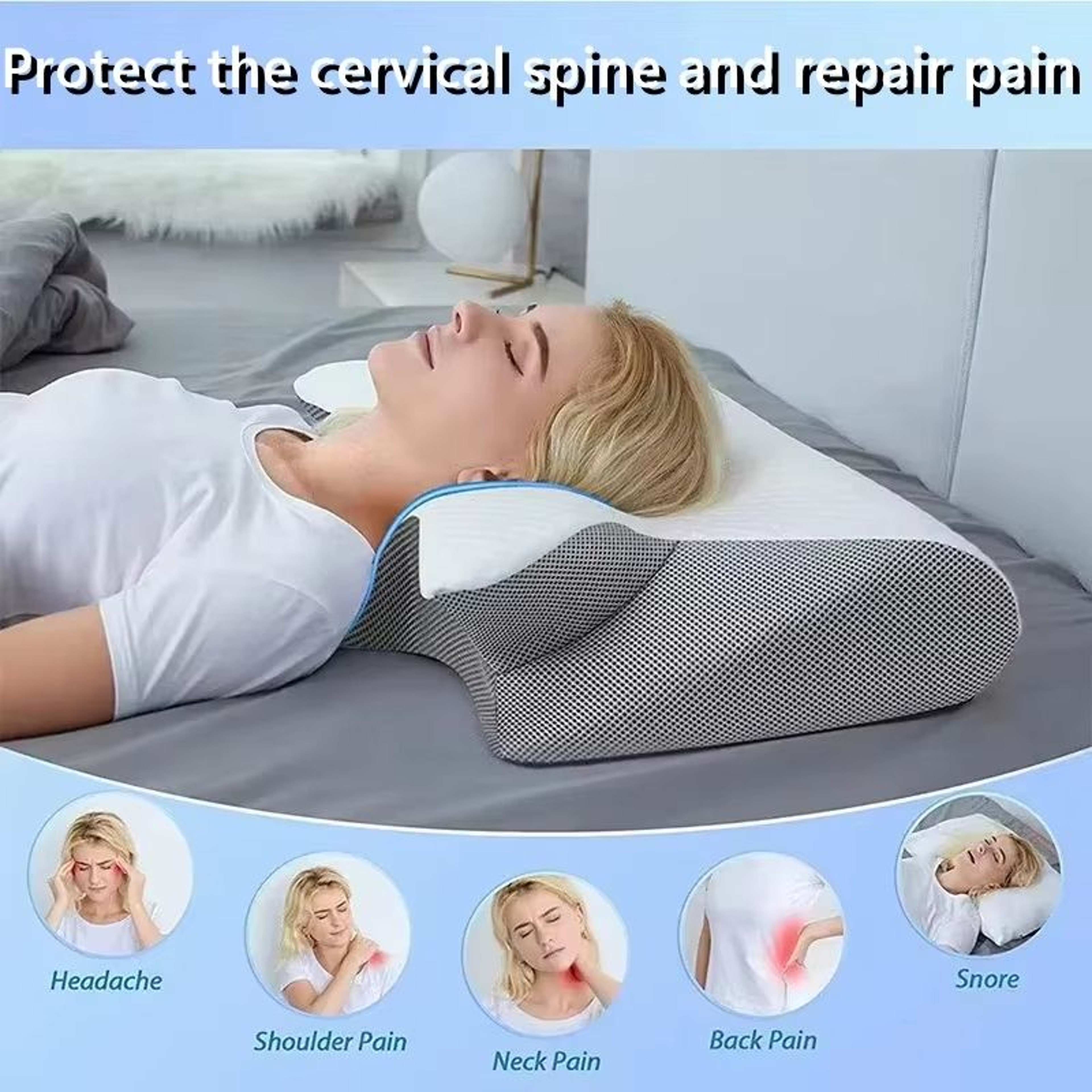ErgoComfort Butterfly Memory Foam Cervical Neck Pillow 0