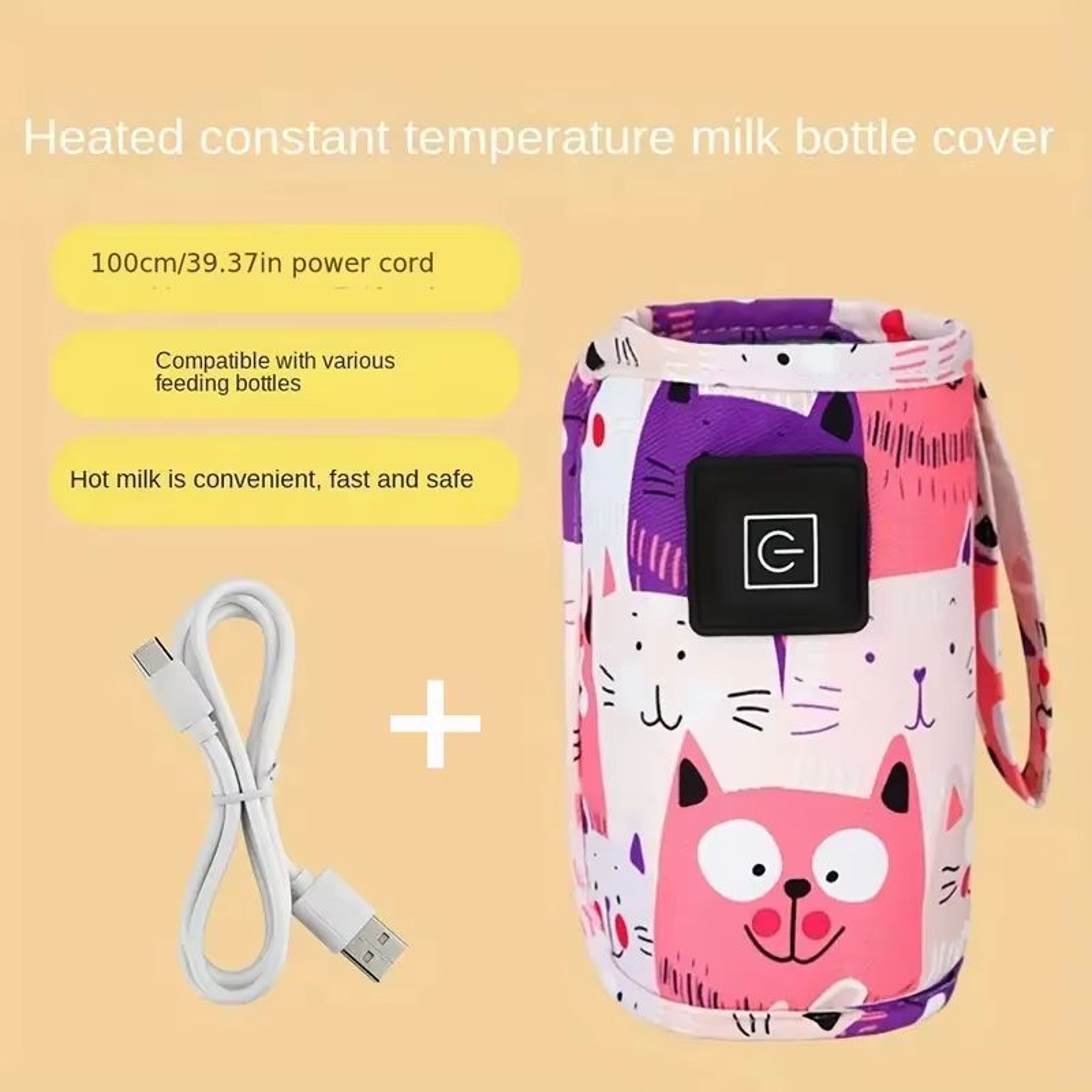 USB Milk Water Warmer Travel Stroller Insulated Bag Nursing Bottle Heater Portable Bottle Feeding W 6