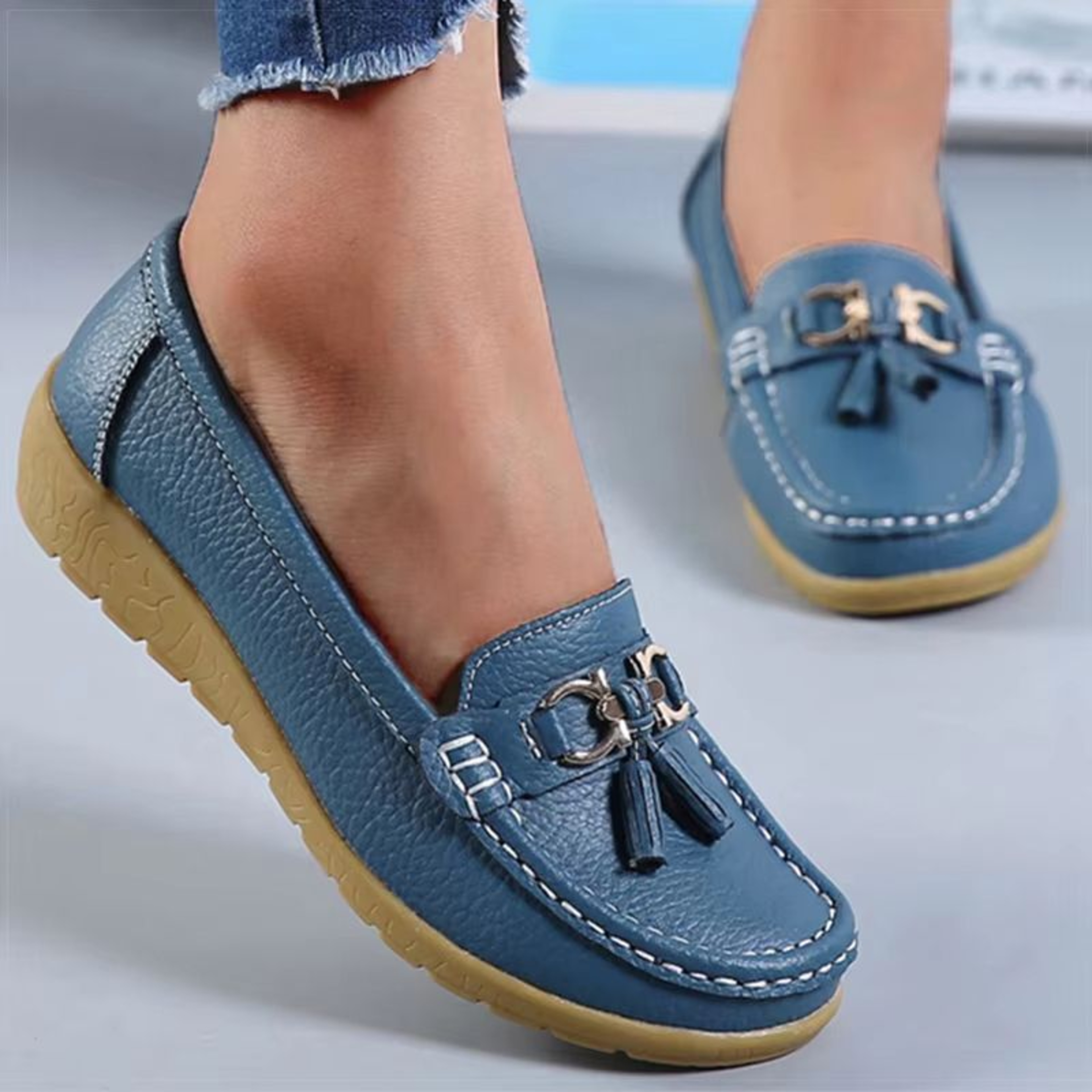 Women Shoes Nurse Loafers Classics Flats Comfortable White Leather Casual Footwear For Women 1
