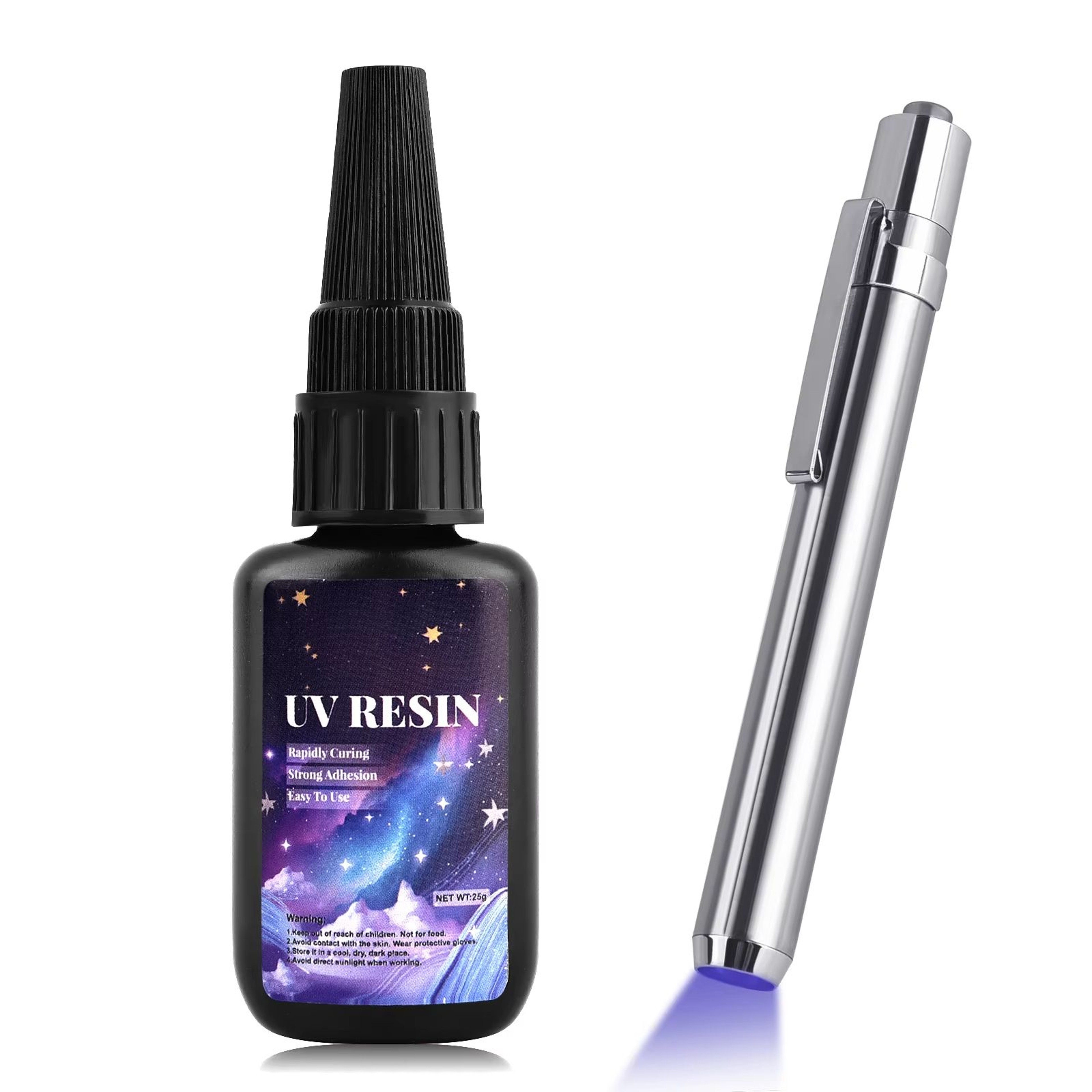 25g UV Resin Glue Kit With Light  QuickDrying Bonding  Welding Resin For Glass Metal Wood DIY Craft 0