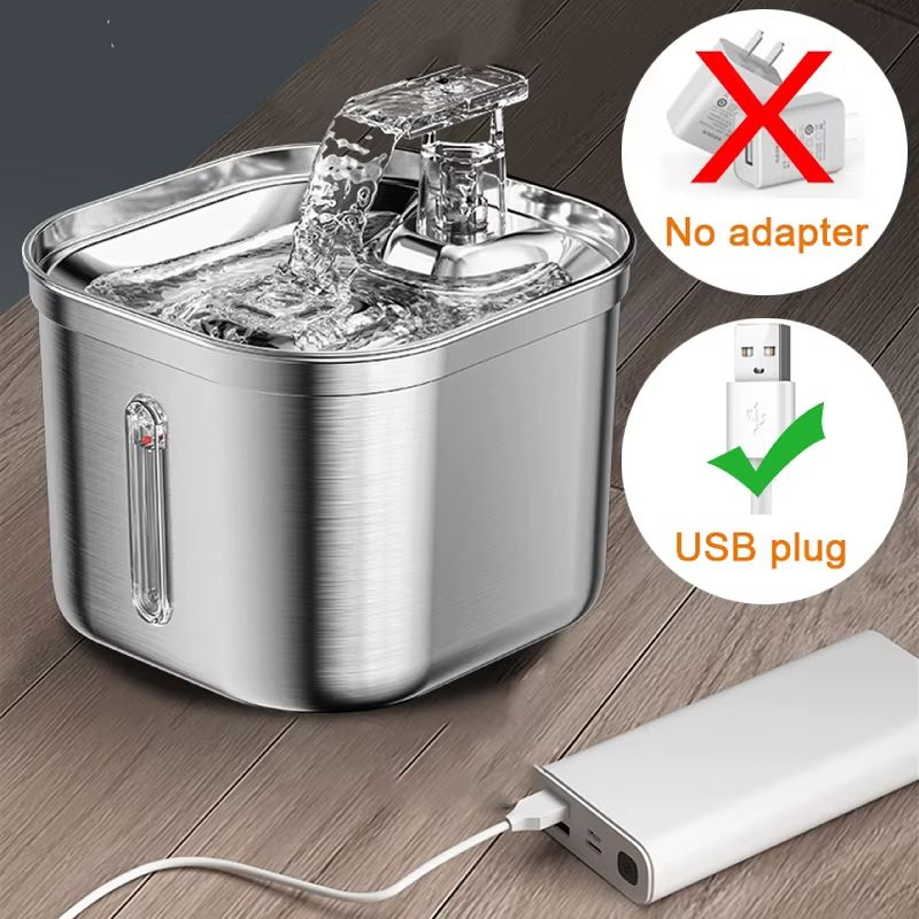 Stainless Steel Cat Fountain  Automatic Water Dispenser With Sensor And Filter For Cats UltraQuiet  4