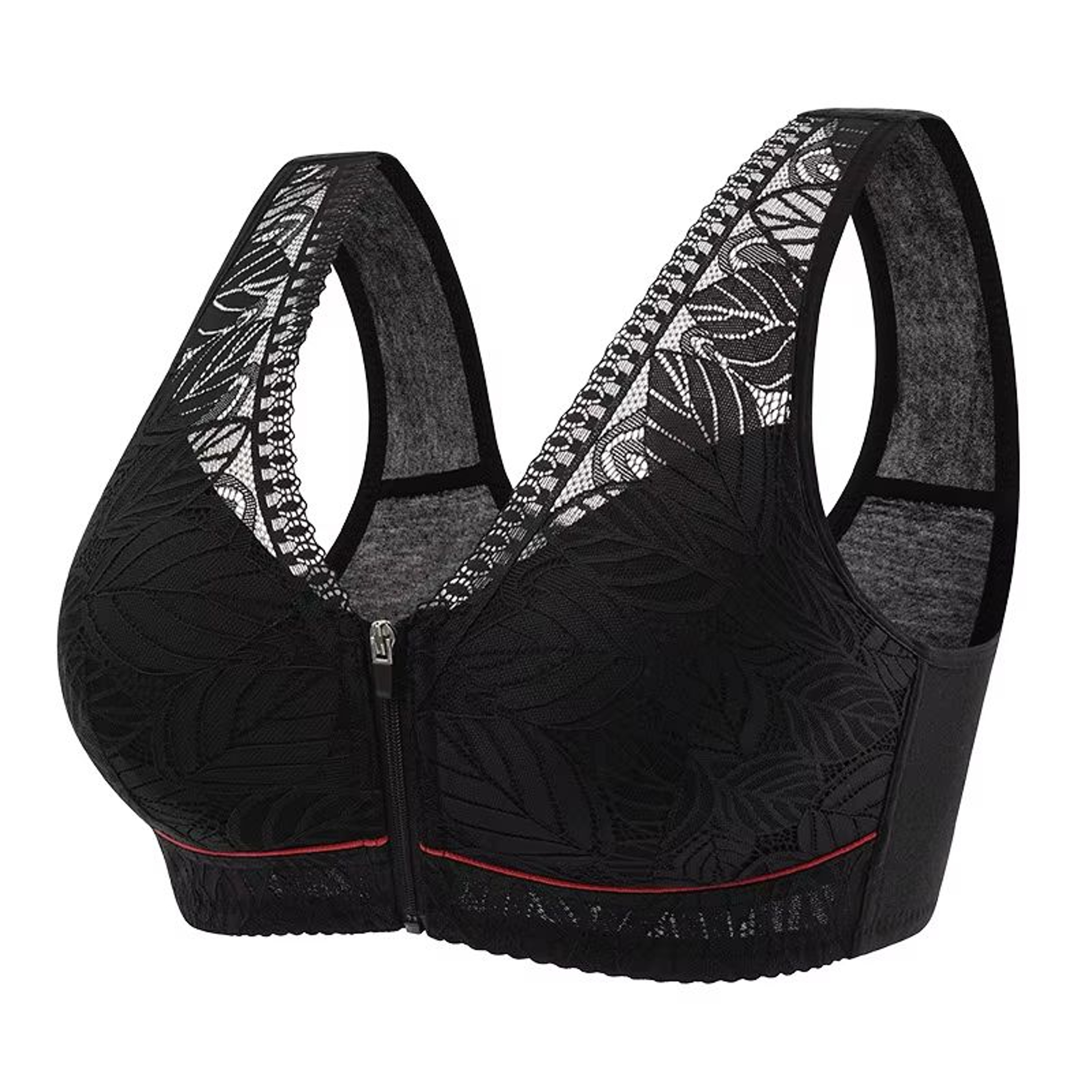 PlusSize Front Zip Sports Bra Cotton Support Tank 8