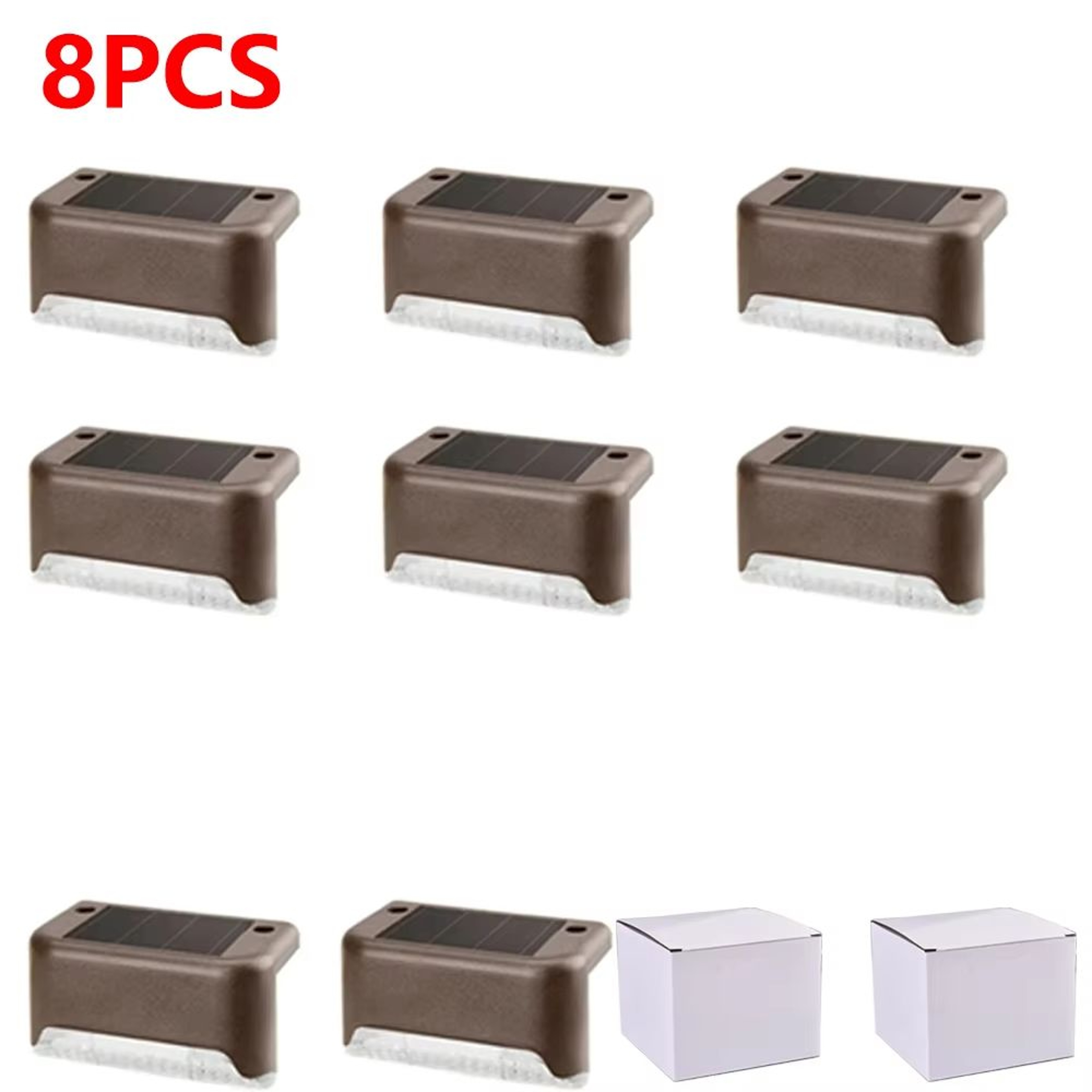 Solar LED Step Lights  Warm White Waterproof Outdoor Lighting For Stairs Patio  Fence 8