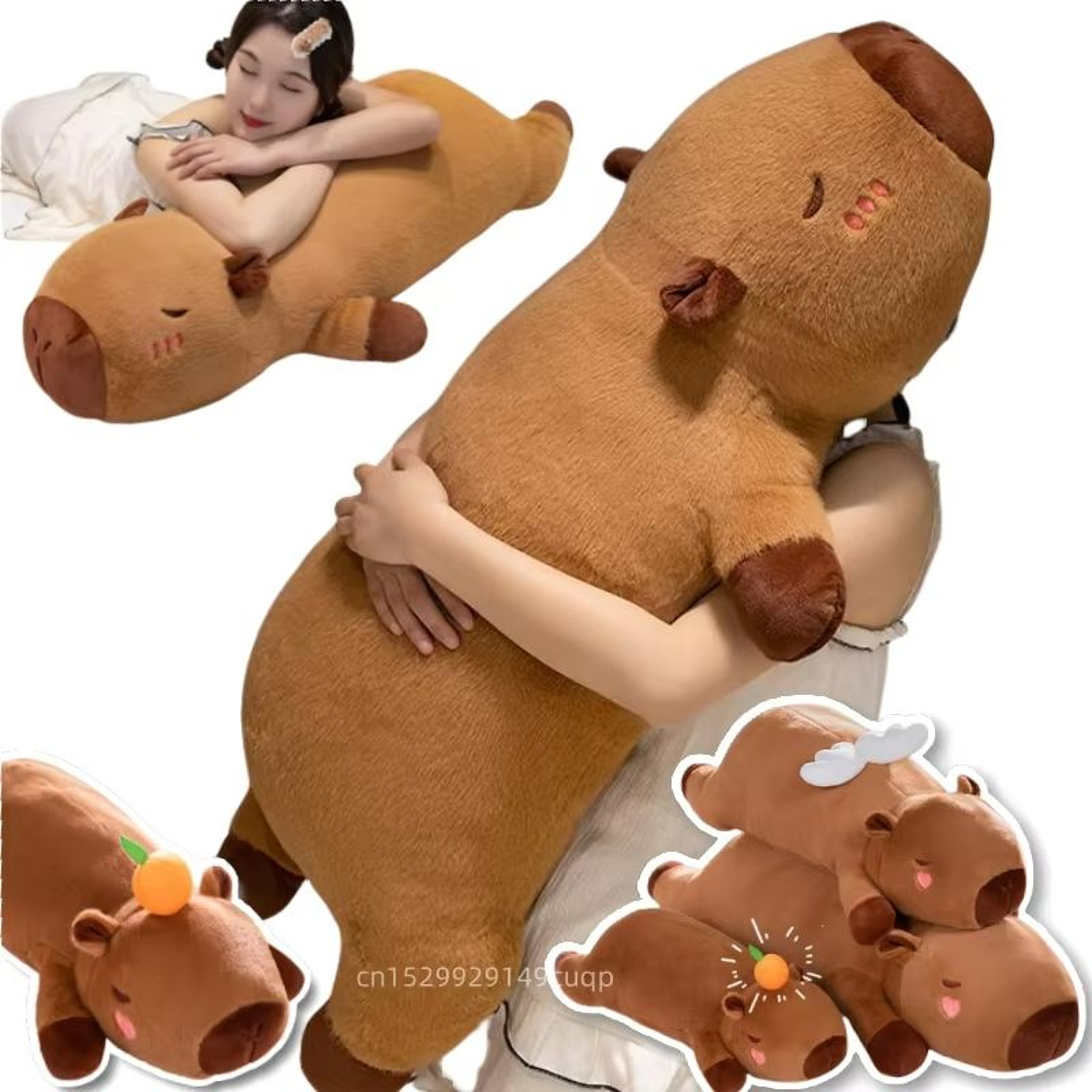 Giant Kawaii Capybara Plush Pillow  UltraSoft Cuddly Friend For All Ages 0