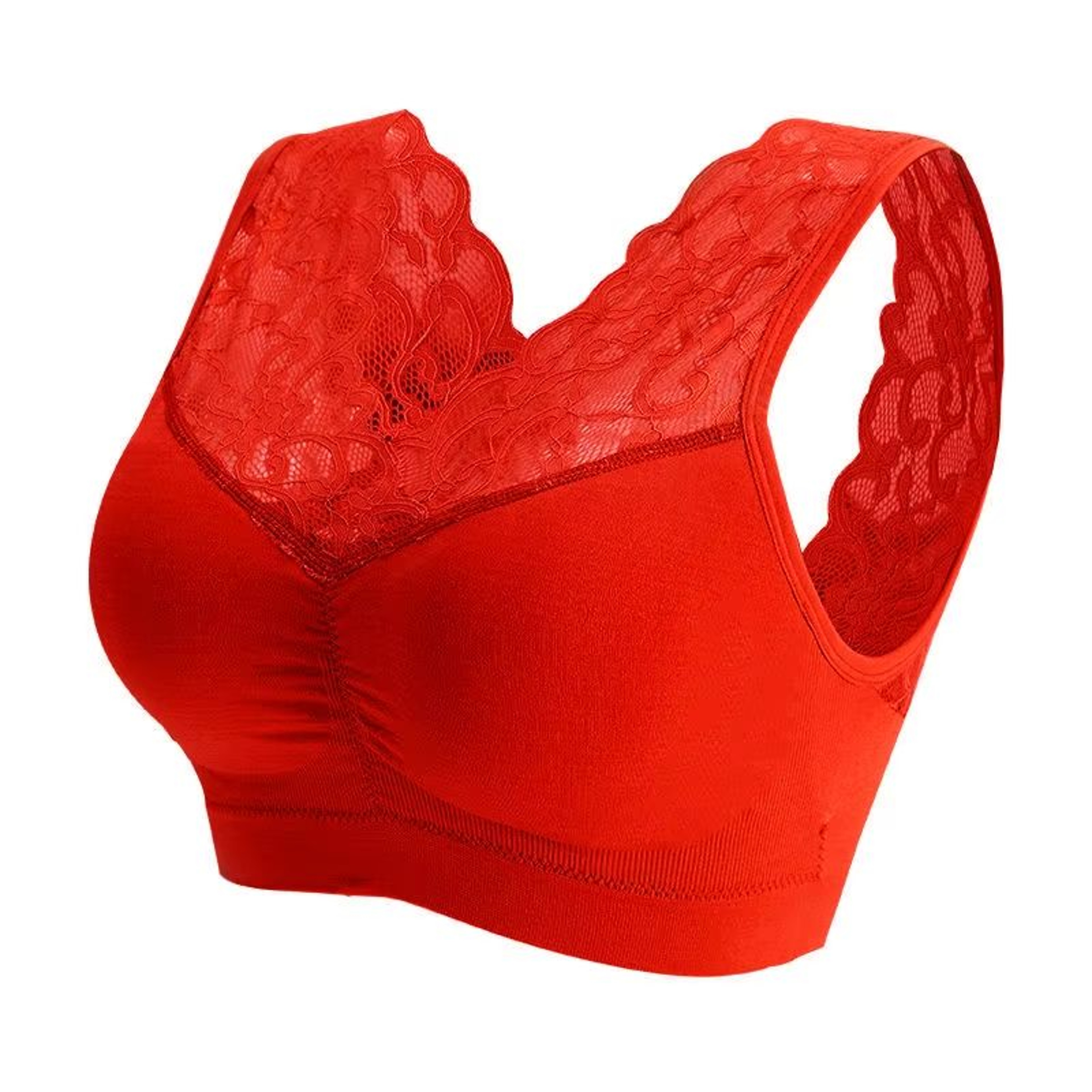 LuxeLace Seamless Wireless Lace Bra With PushUp Support 0