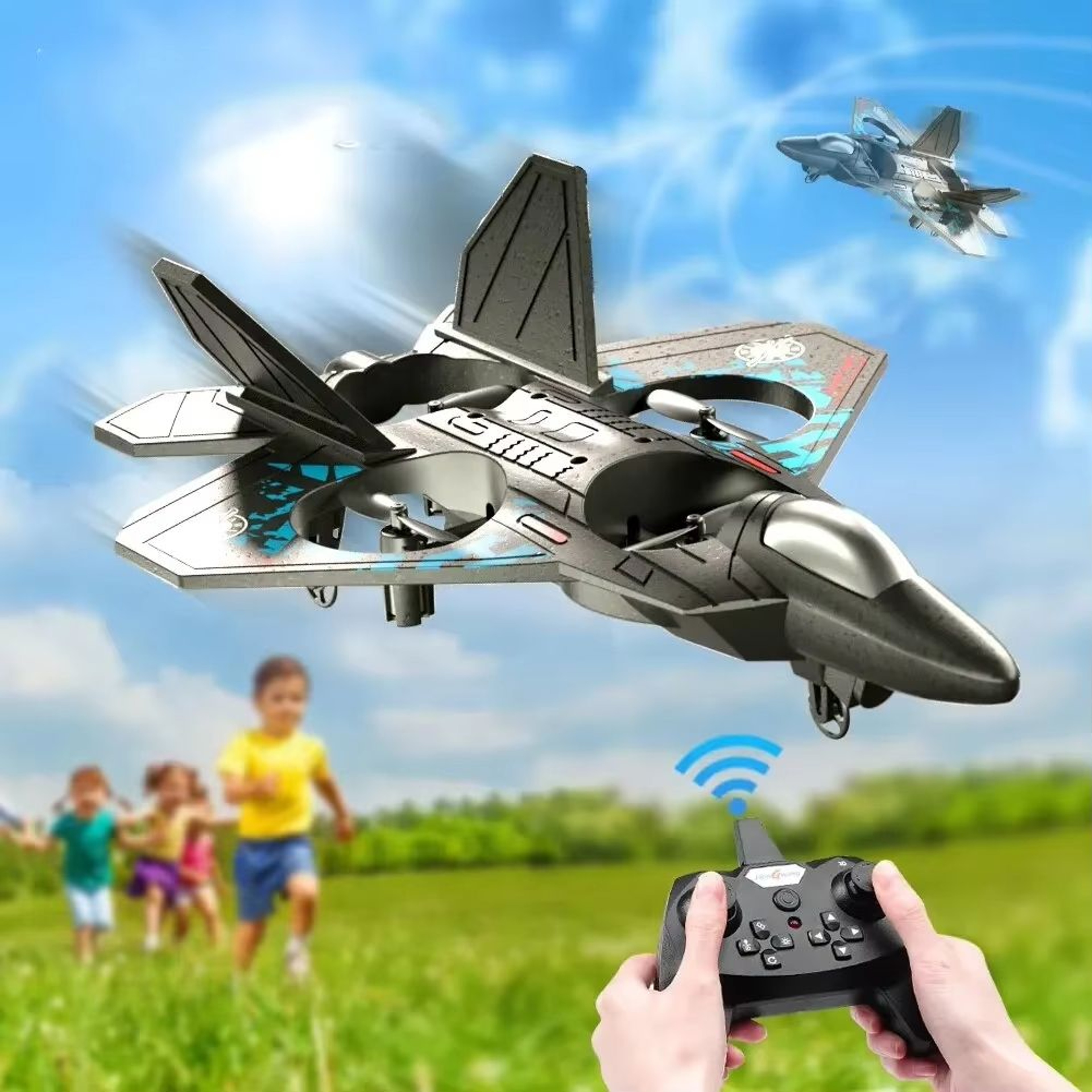 24G L0712 RC Foam Fighter Plane  GravitySensing Glider With LED Light For Kids  Beginners 0