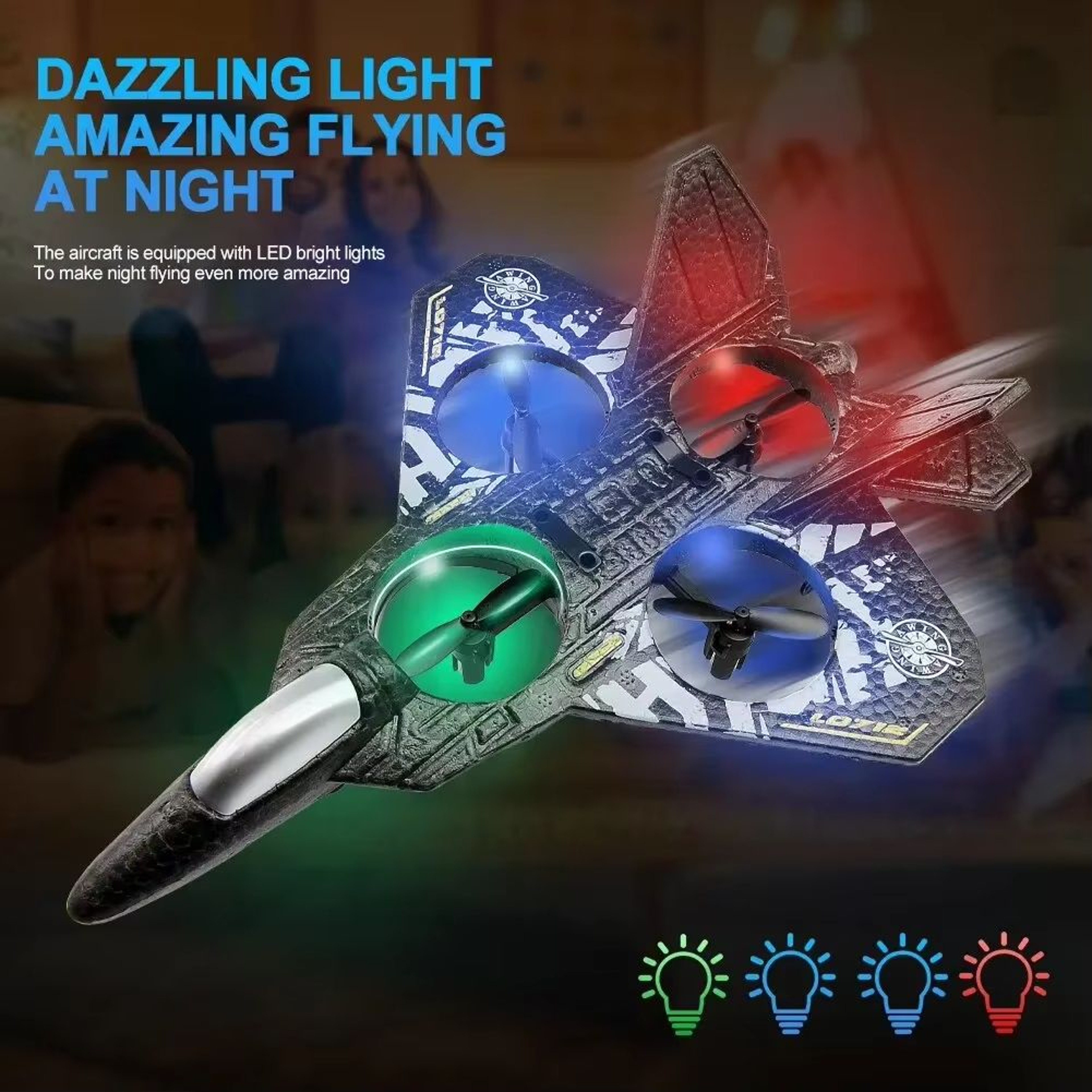 24G L0712 RC Foam Fighter Plane  GravitySensing Glider With LED Light For Kids  Beginners 2