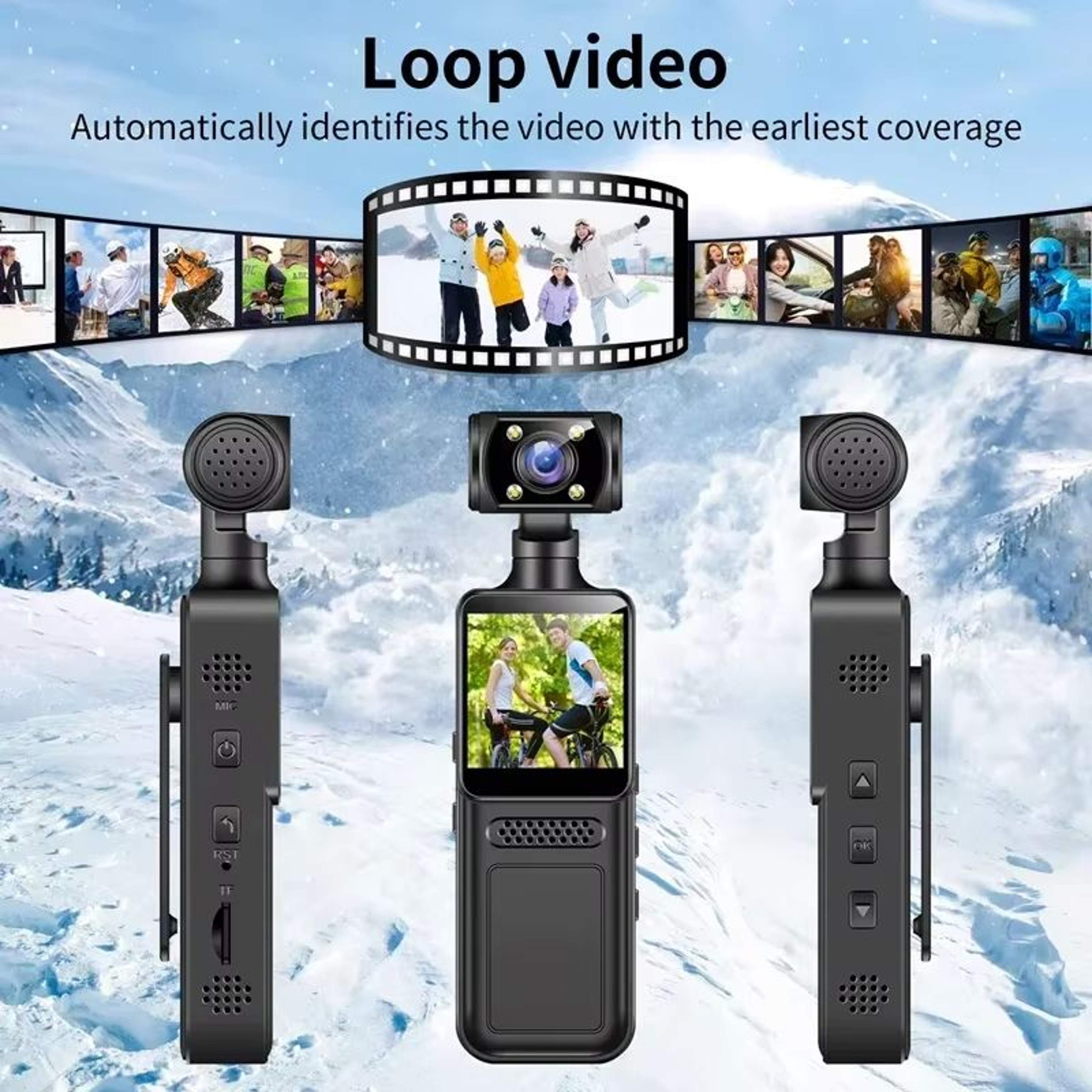 Xiaomi 8K HD Pocket Camera  180 Rotating Mini Handheld Camera With Night Vision For Outdoor Sports