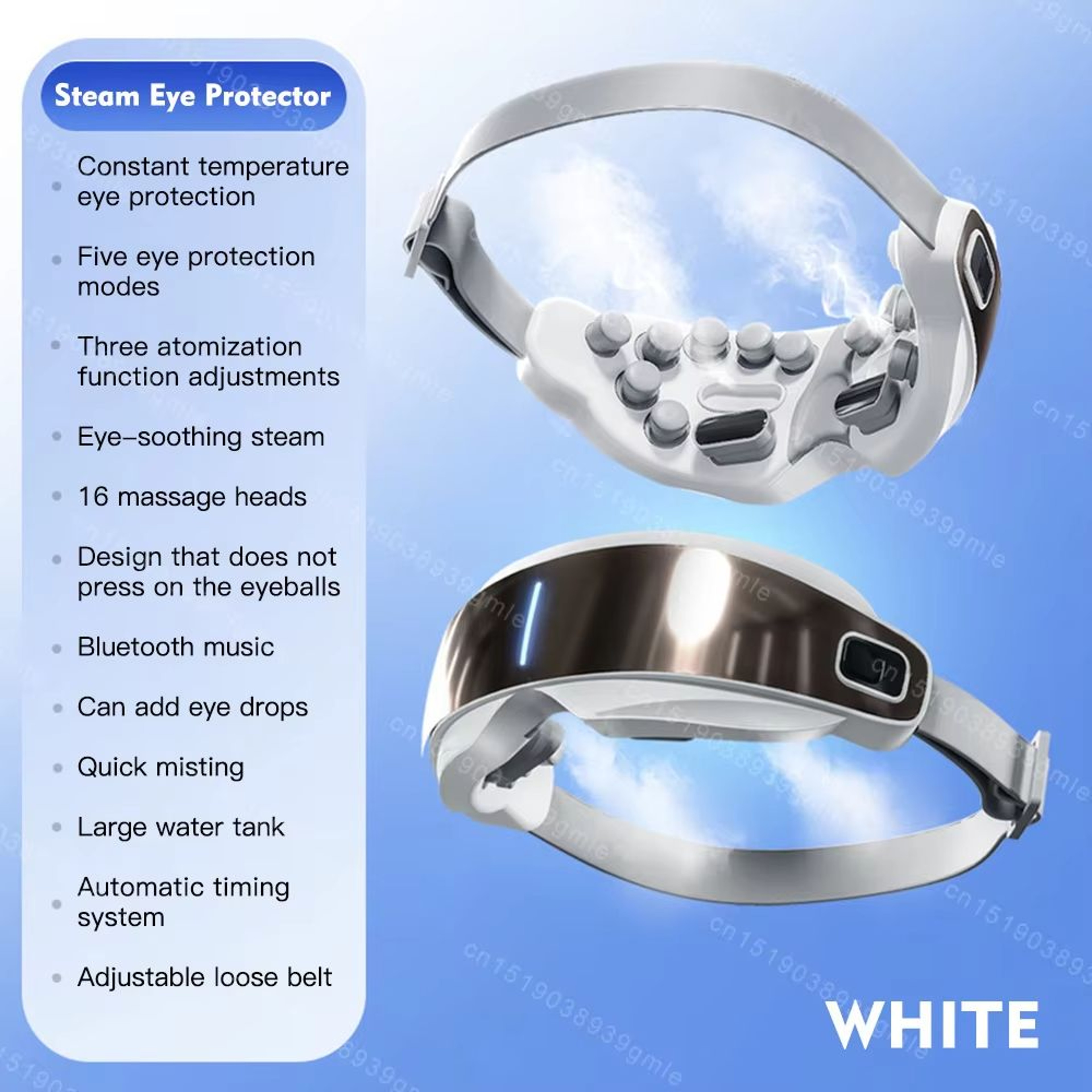 Bluetooth Steam Eye Massager With Heat Acupressure  Kneading  SpaGrade Eye Therapy For Fatigue Reli 7
