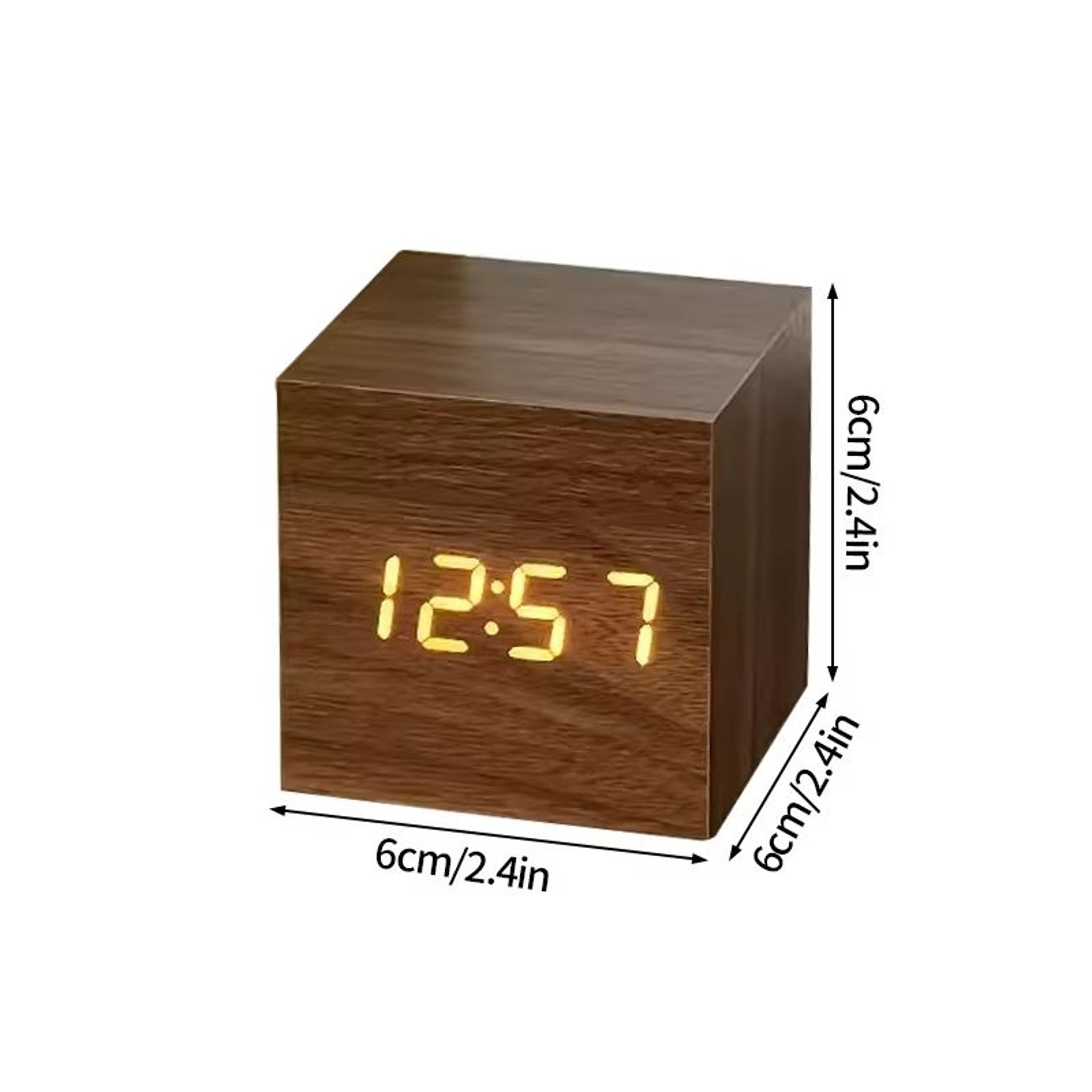 Minimalist Wooden LED Alarm Clock  SoundActivated Display With Temperature For Bedroom Or Office De 8