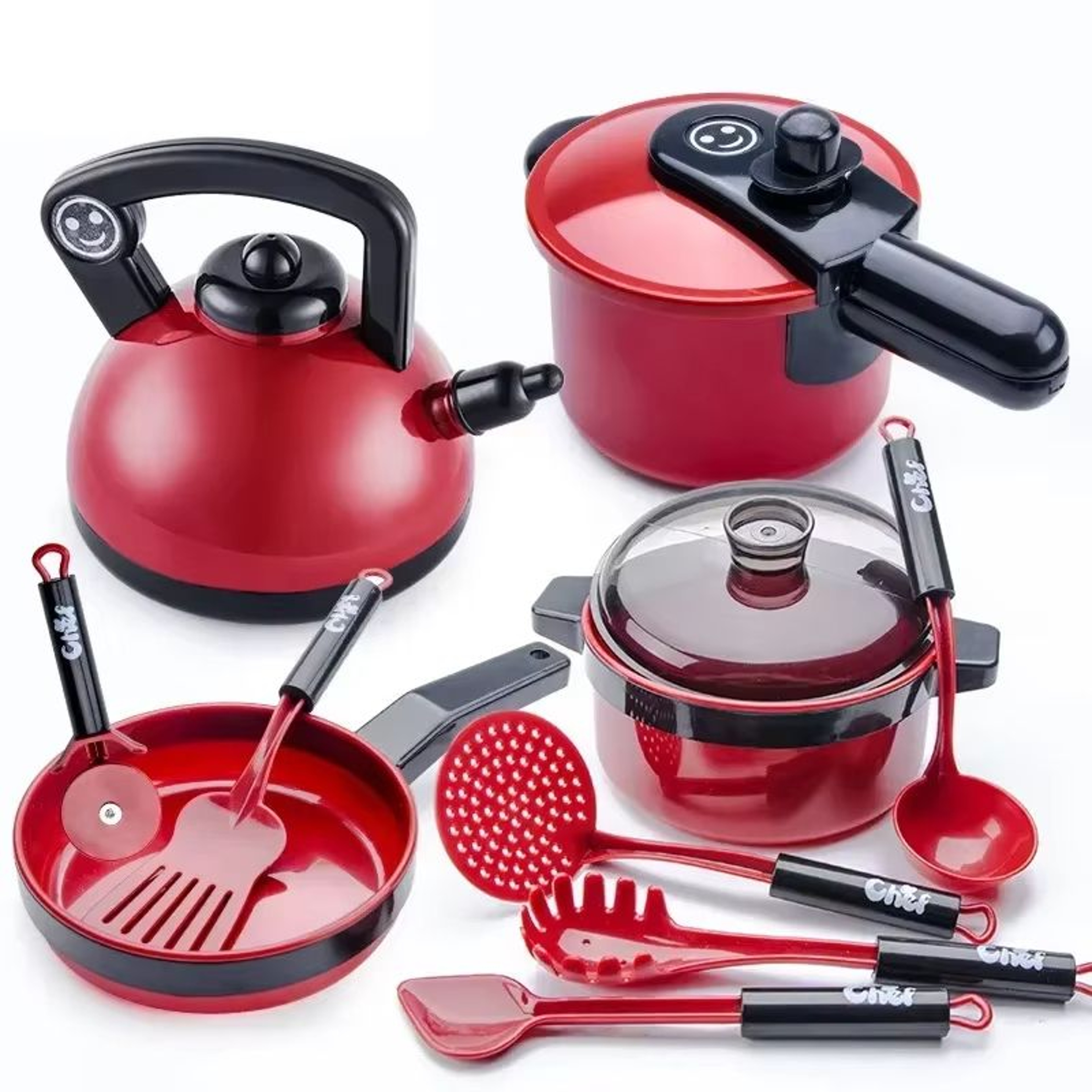 LittleChef Pretend Play Kitchen Set For Kids With Cutting Food  Utensils 0