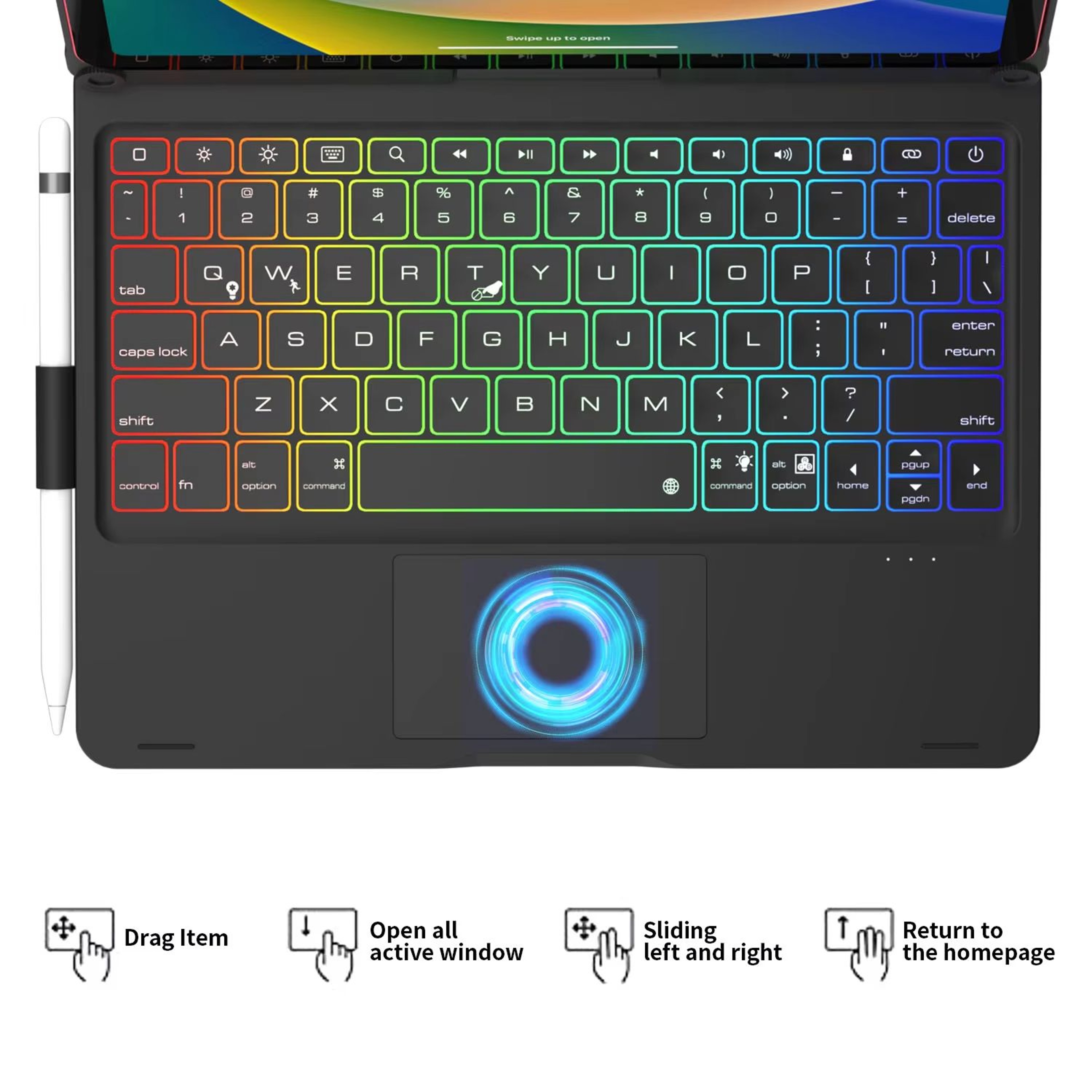 360 Swivel Backlit Keyboard Case With Trackpad  For IPad 10th11th Gen IPad Air 45 And IPad Pro 11 3